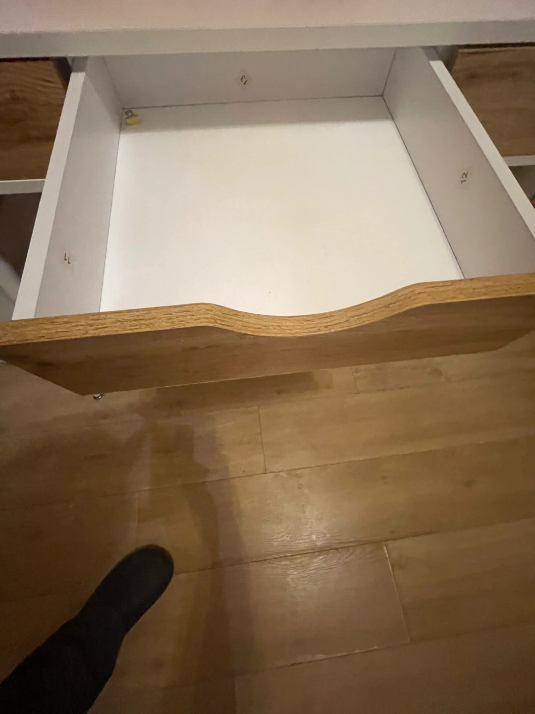White & Wood Desk with Drawers - photo 5