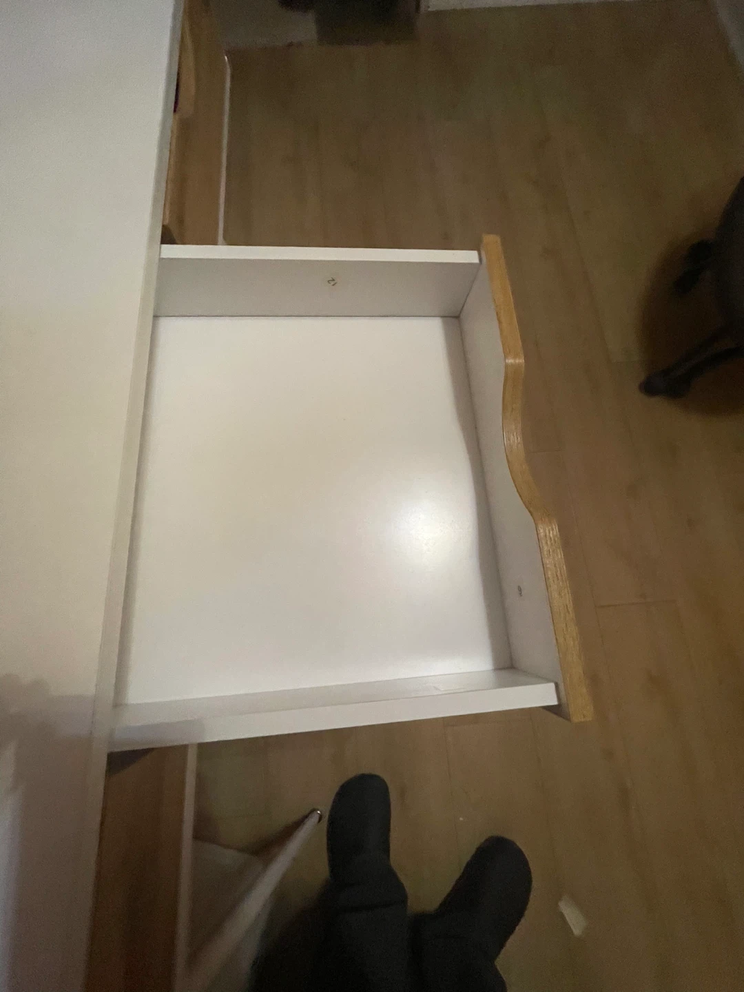 White & Wood Desk with Drawers - photo 4