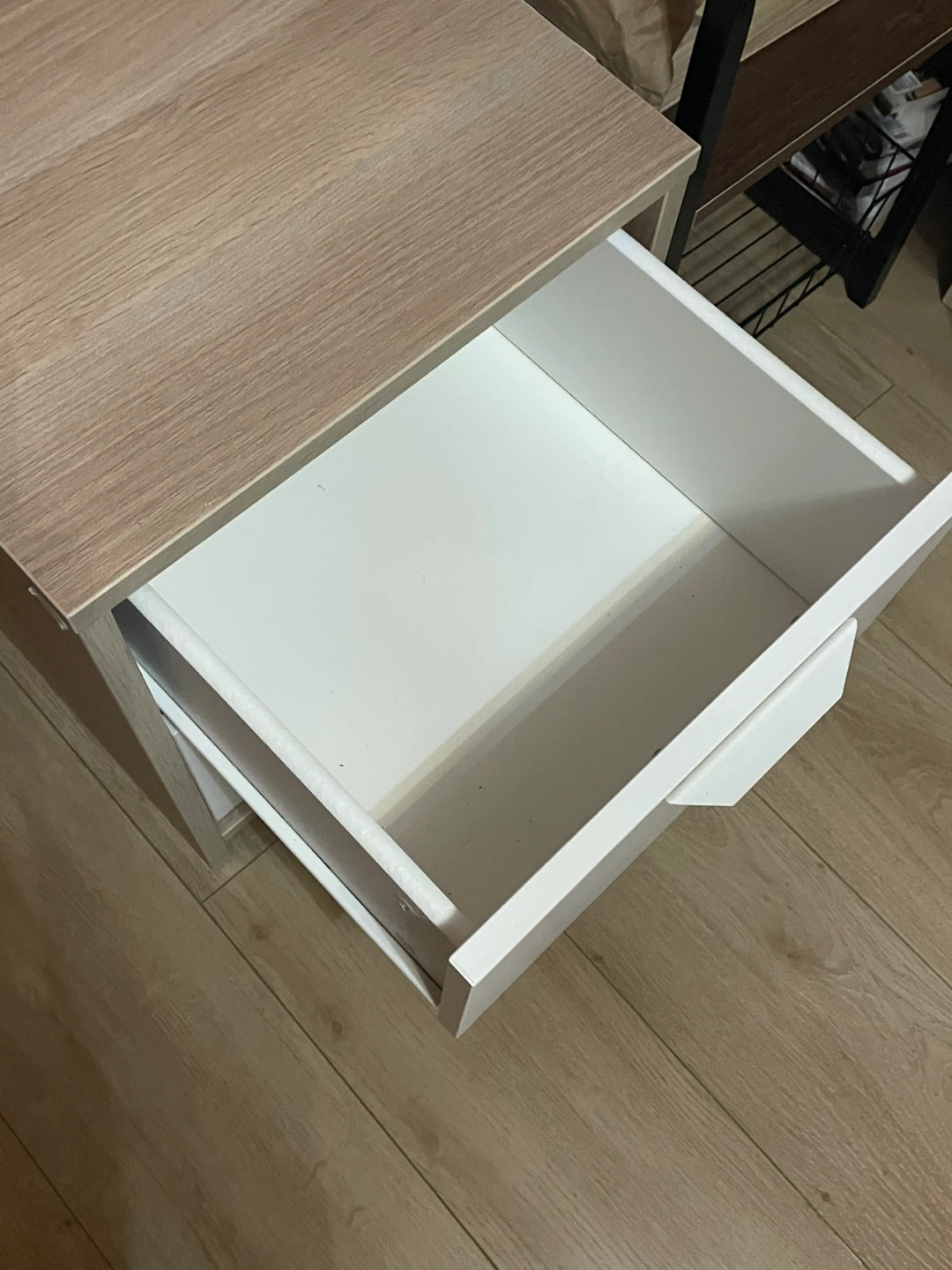 Wood & White 2-Drawer Nightstand - photo 3