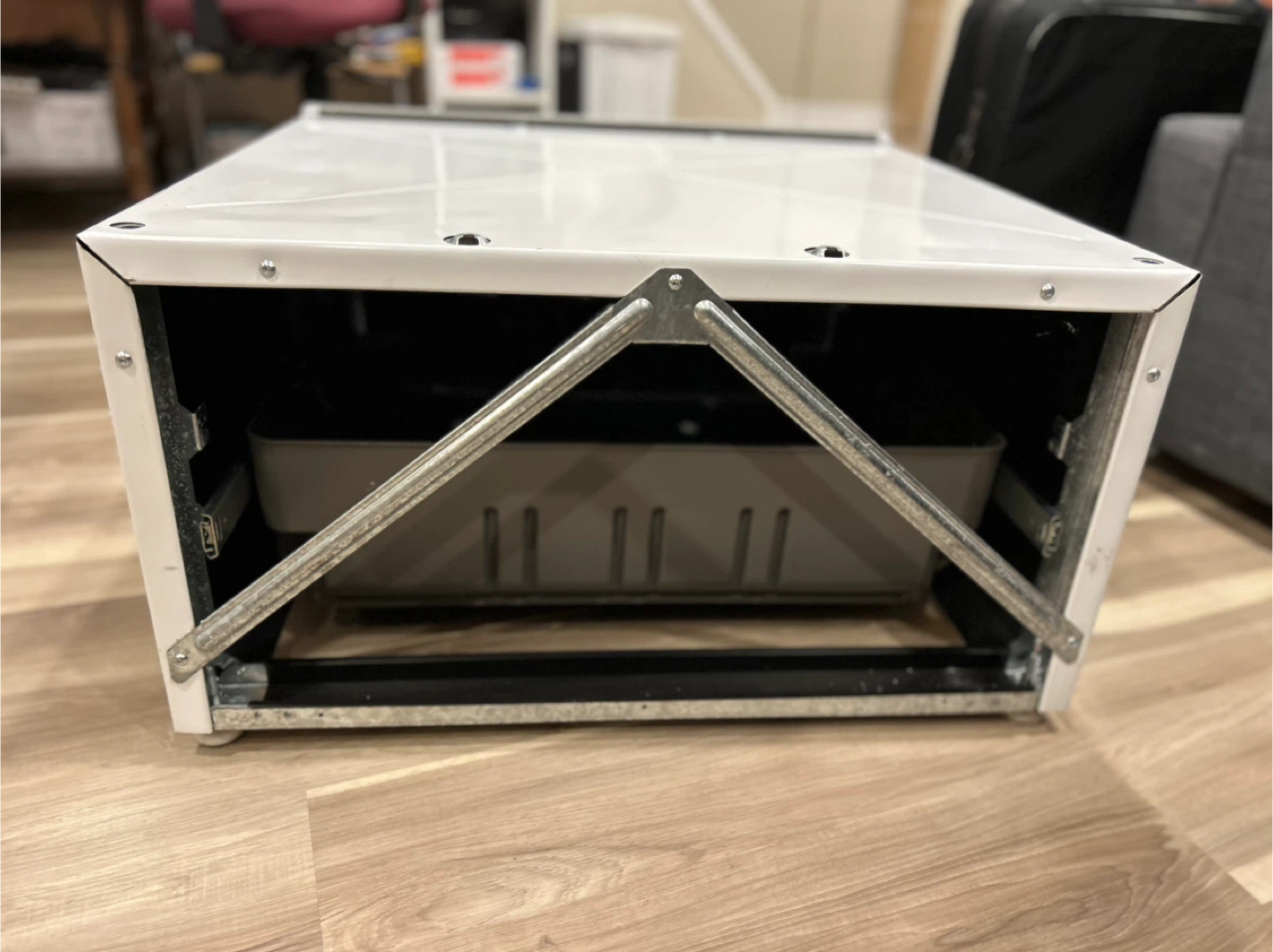 White Metal Pedestal/ Storage Box - photo 2