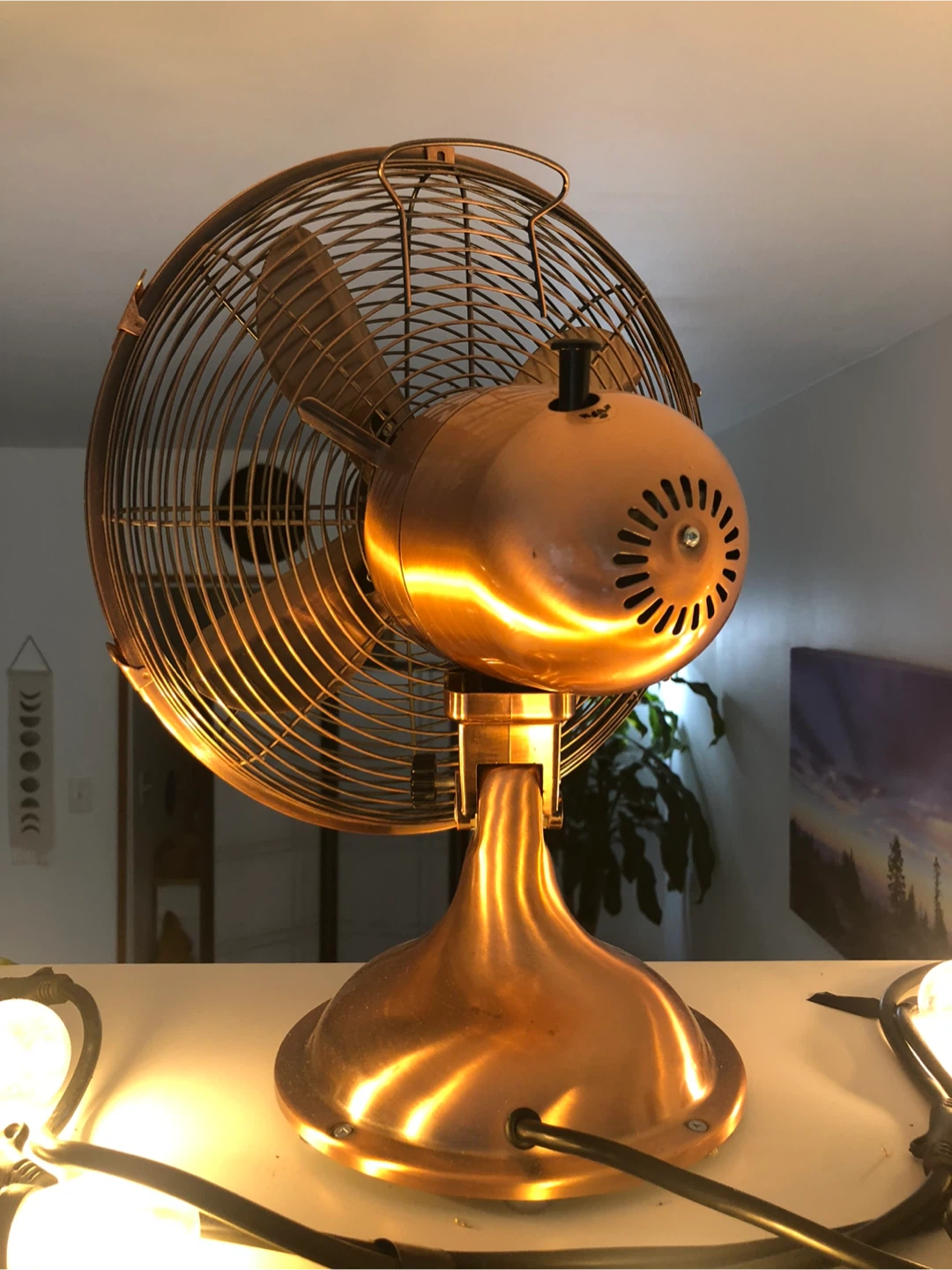 Vintage-Style Copper Desk Fan - photo 2