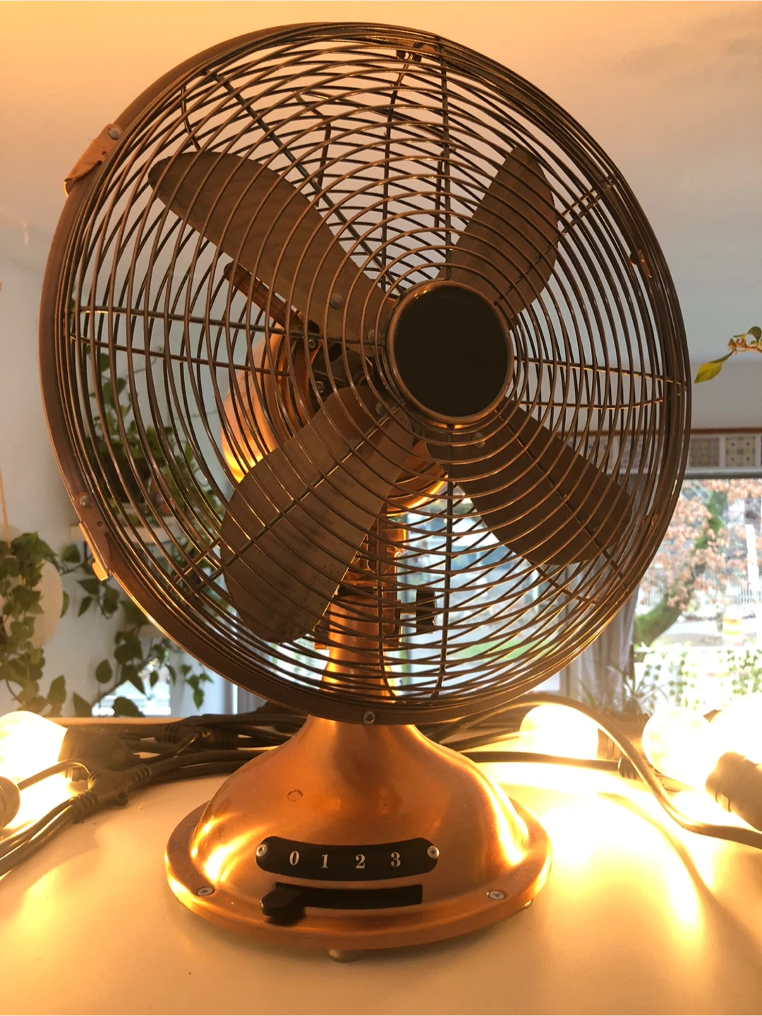 Vintage-Style Copper Desk Fan
