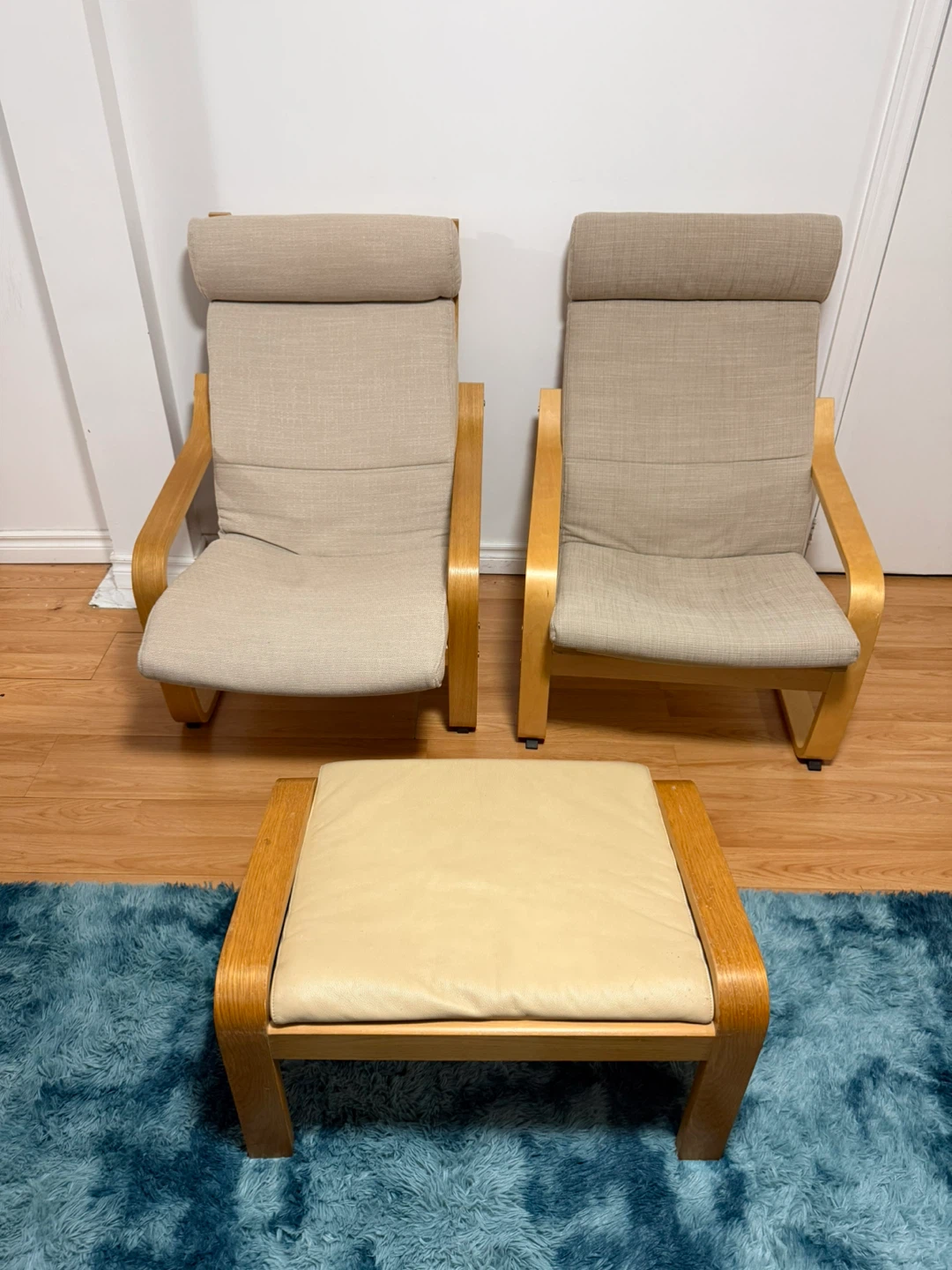 IKEA Poang Chair with Ottoman