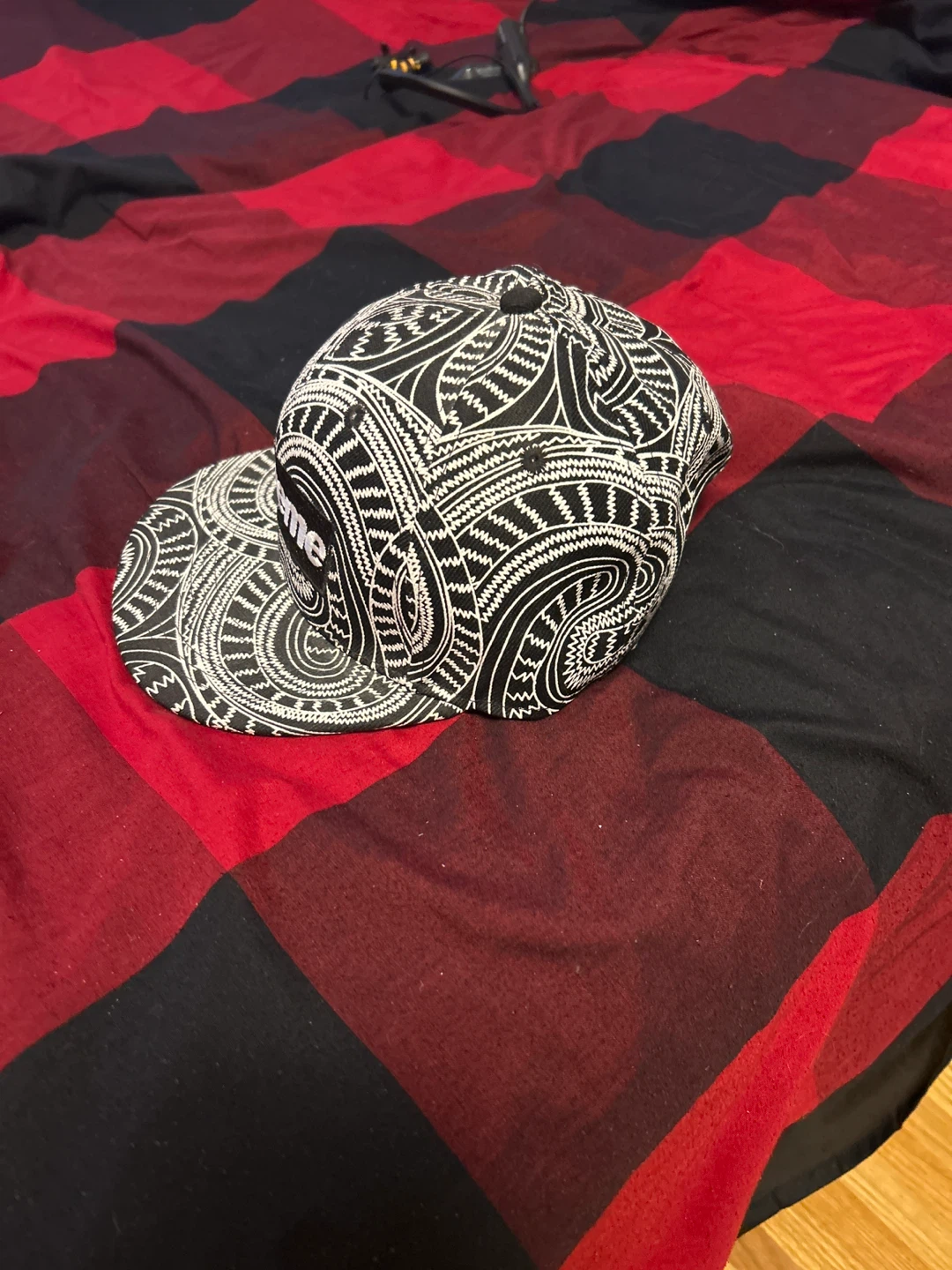 Supreme Black/White Paisley 5-Panel Hat🧡 - photo 2