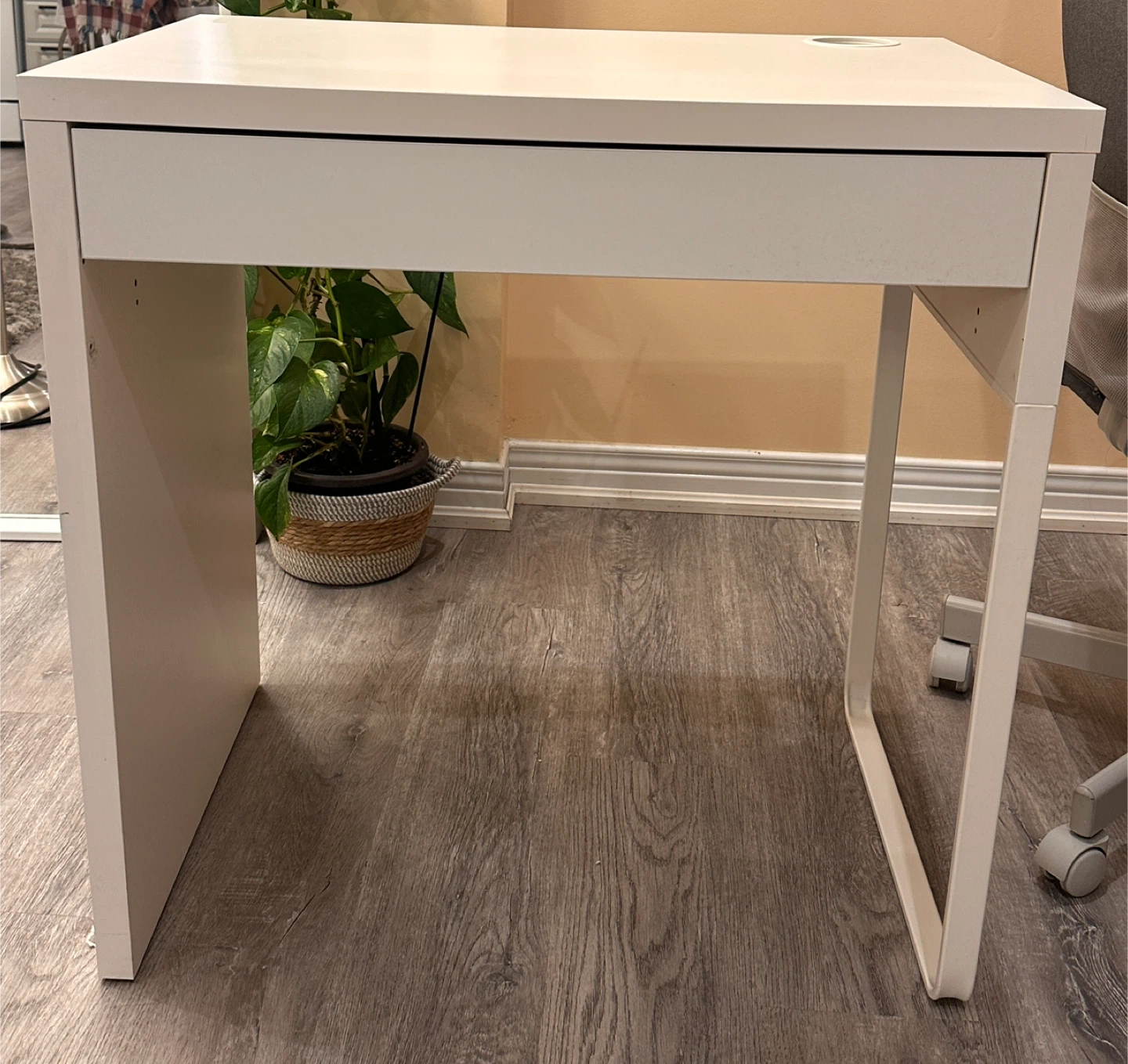 IKEA White Desk with Drawer - photo 2