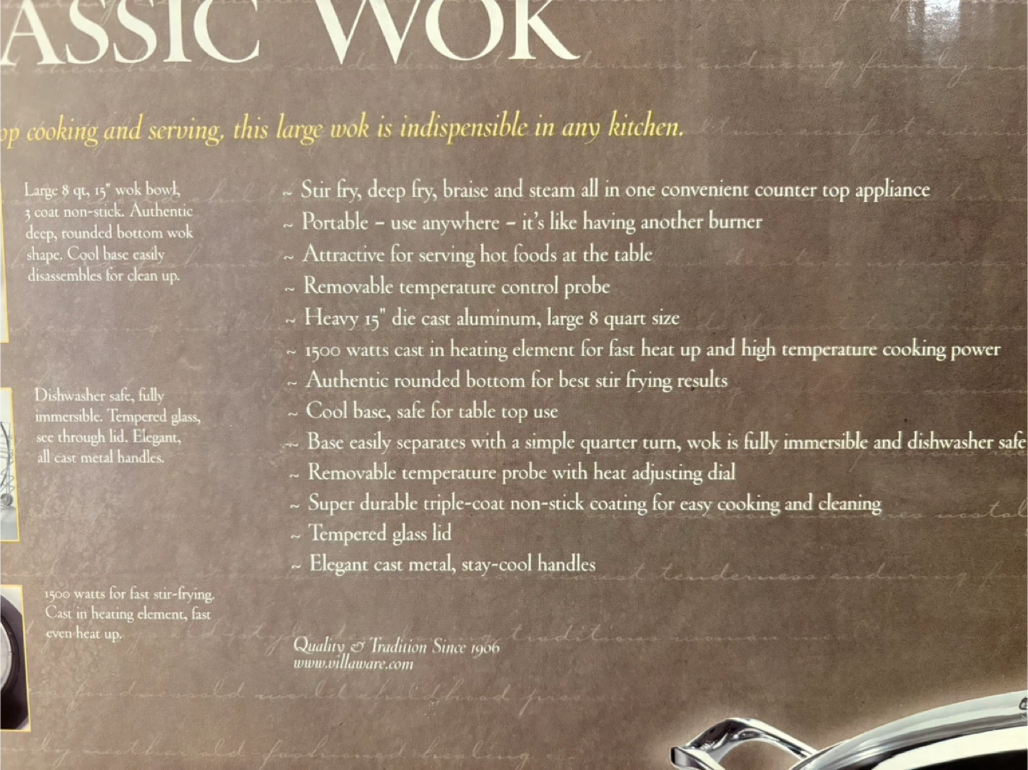 VillaWare Classic Wok - Die Cast Professional Series - photo 2