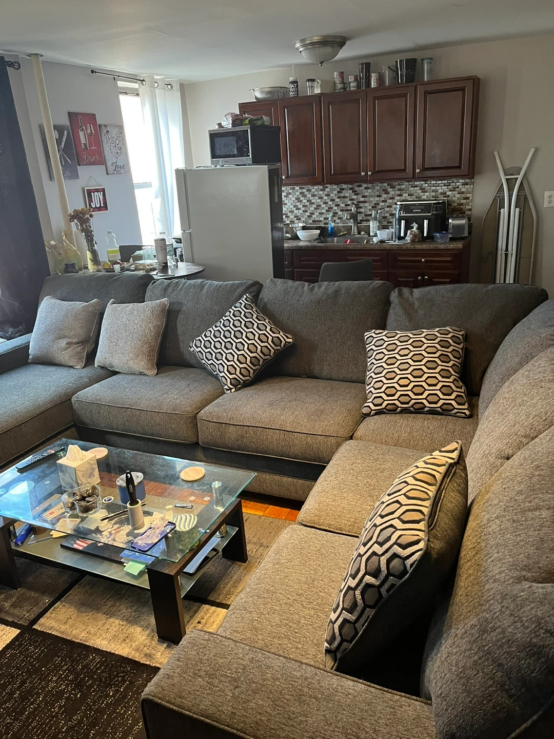 Gray Sectional Sofa w/chaise