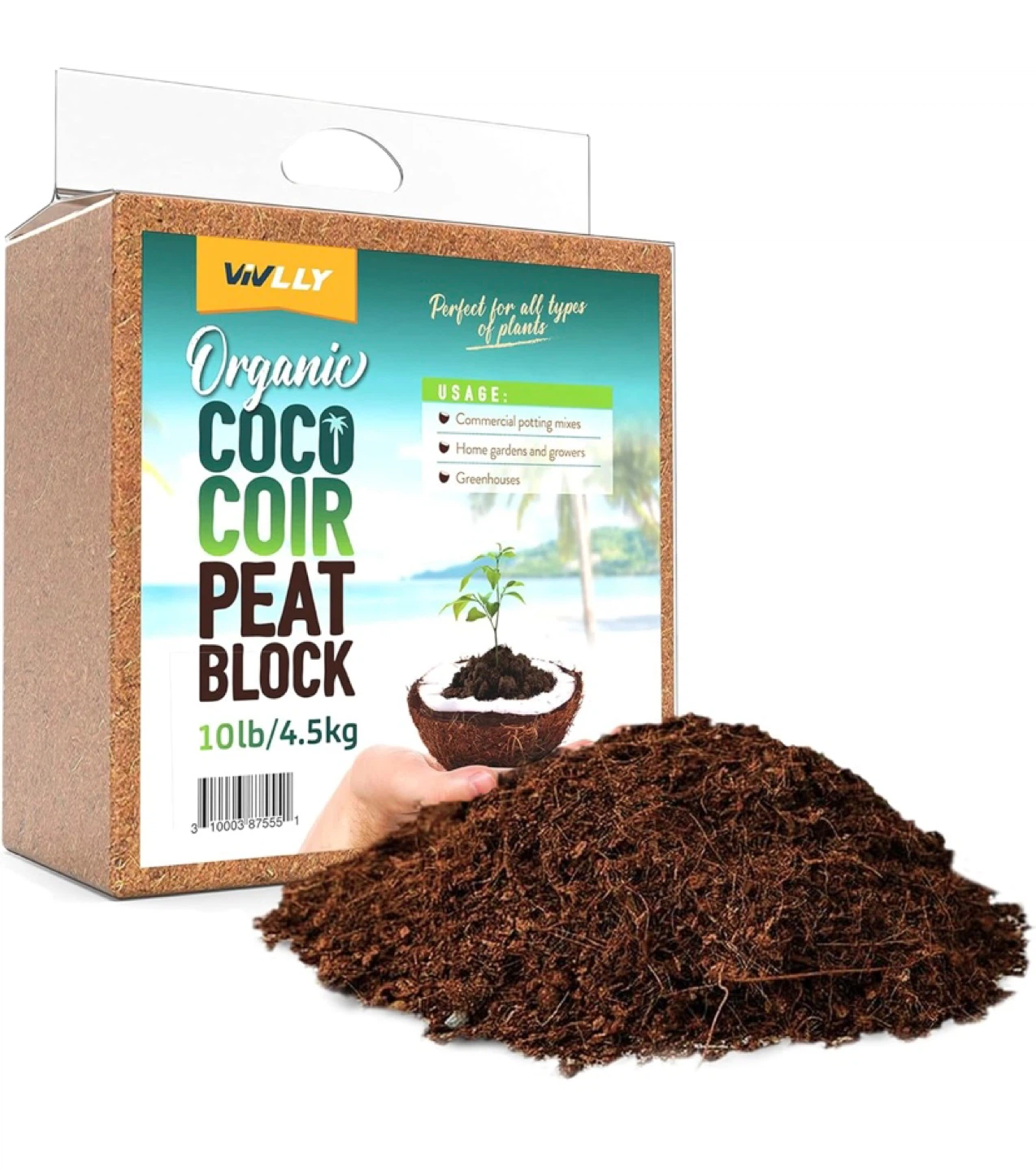 Vivlly Organic Coir Peat Block