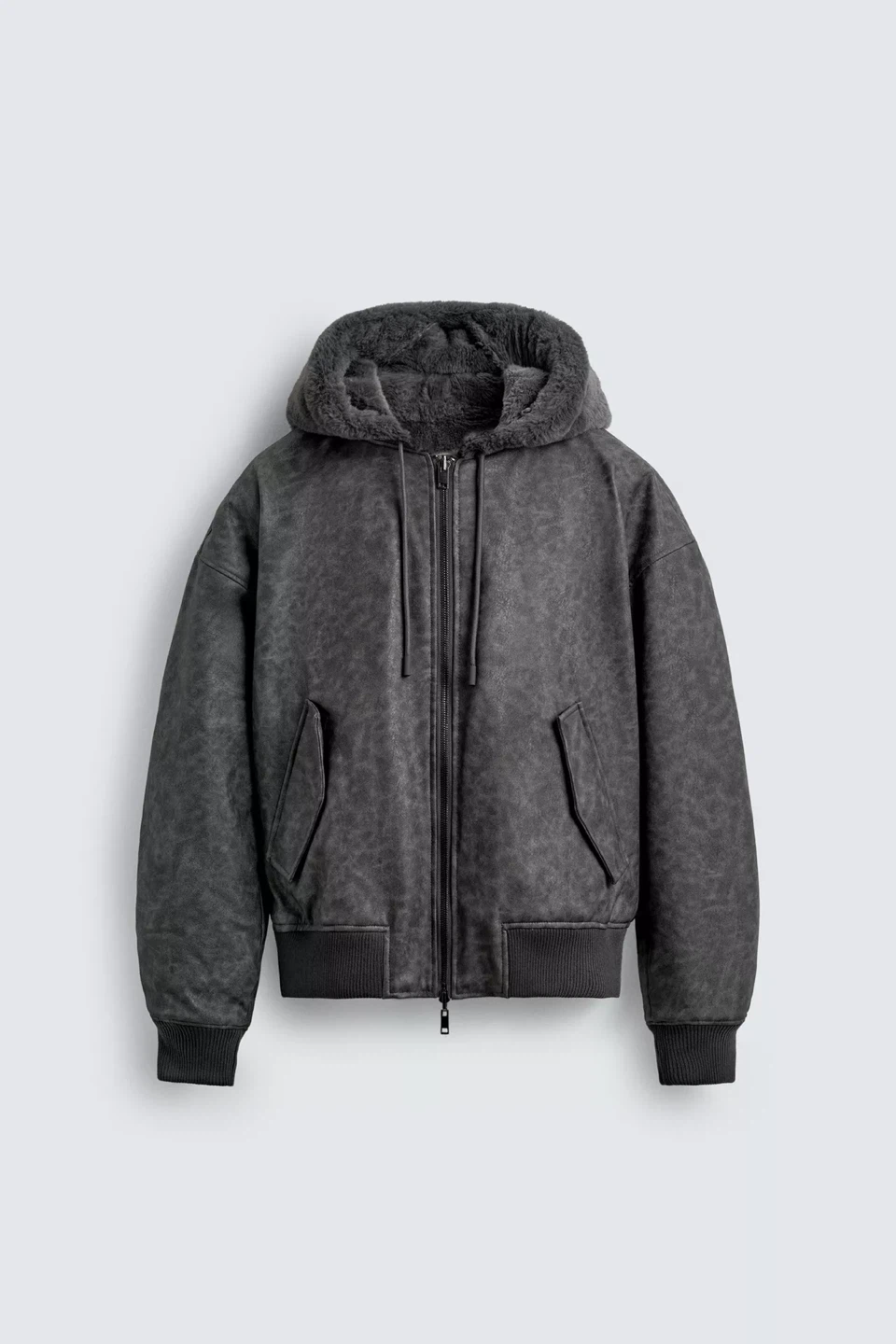 Reversable Faux Fur Hooded Jacket - Size Large