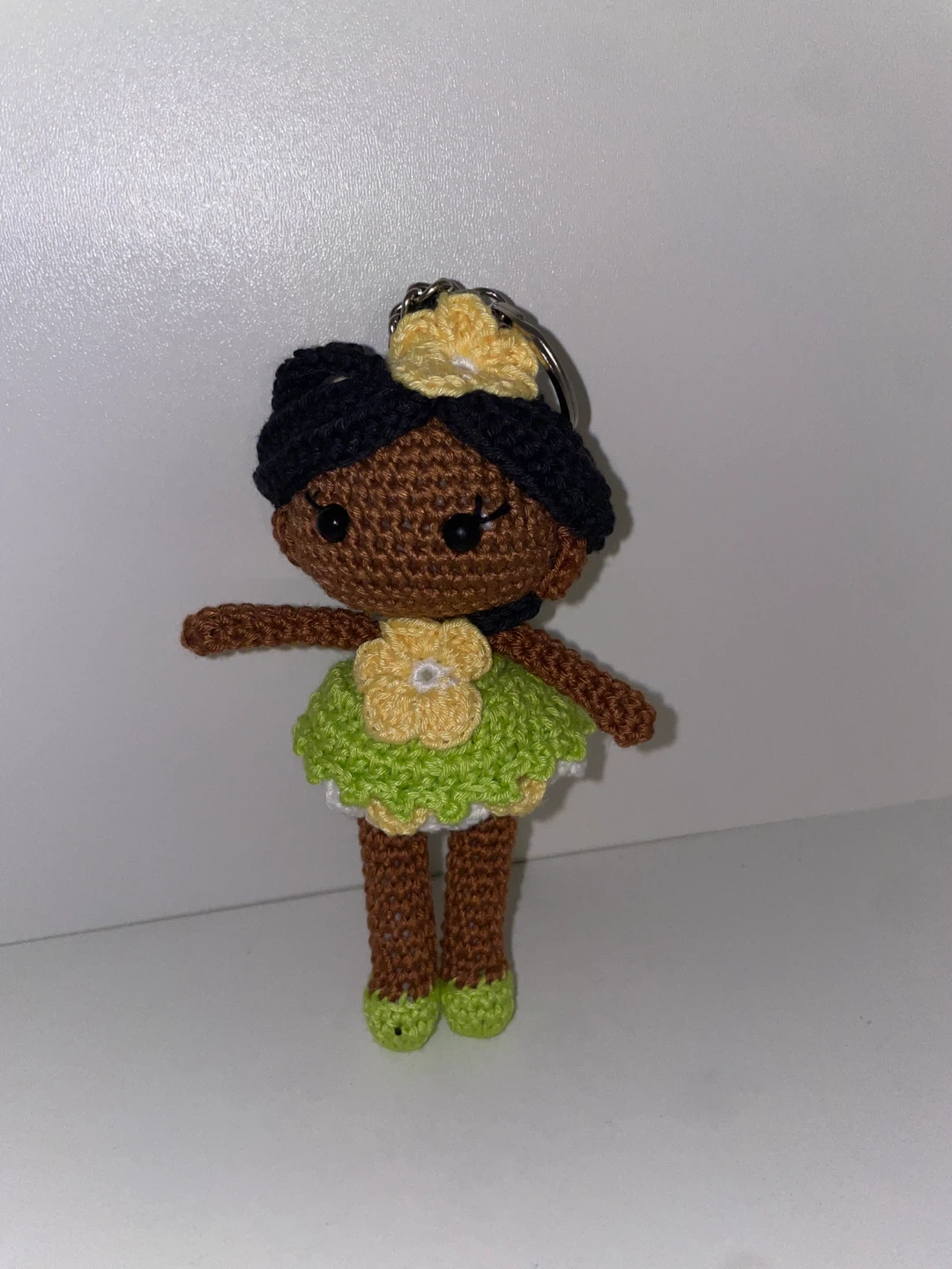 Crochet Princess Tiana Keychain