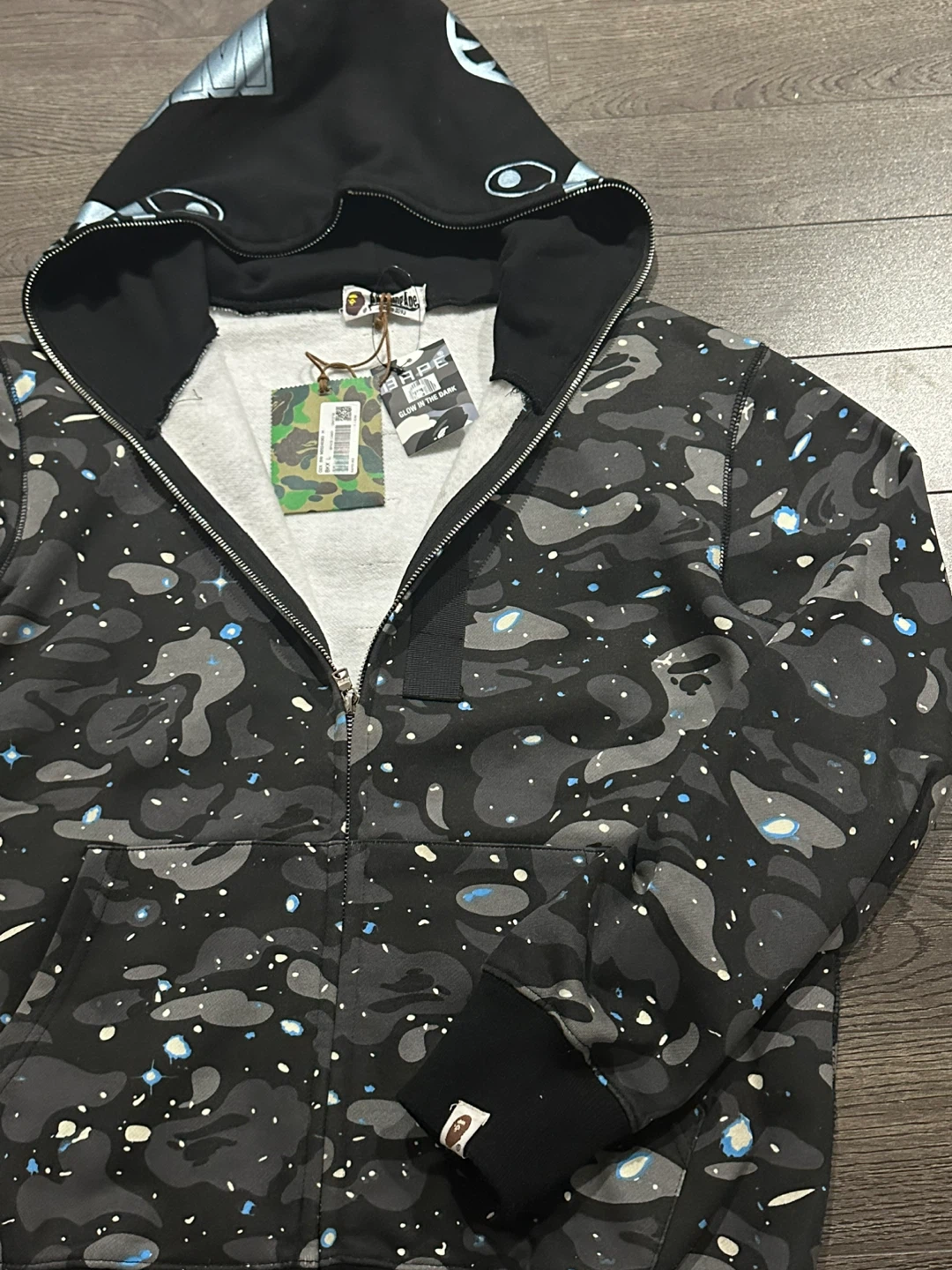 BAPE Space Camo Shark Full Zip Hoodie - photo 4