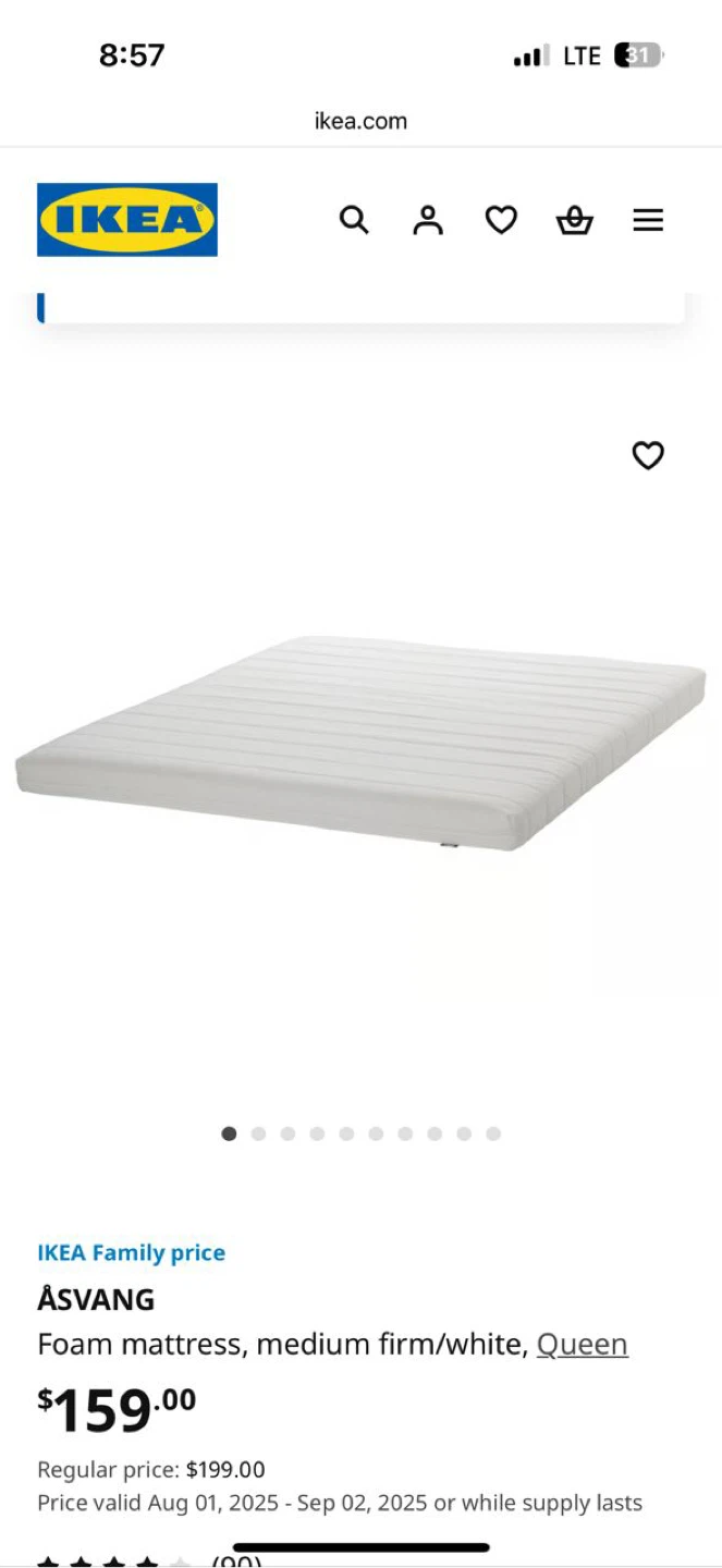 IKEA Queen size bedframe and Mattress - photo 2