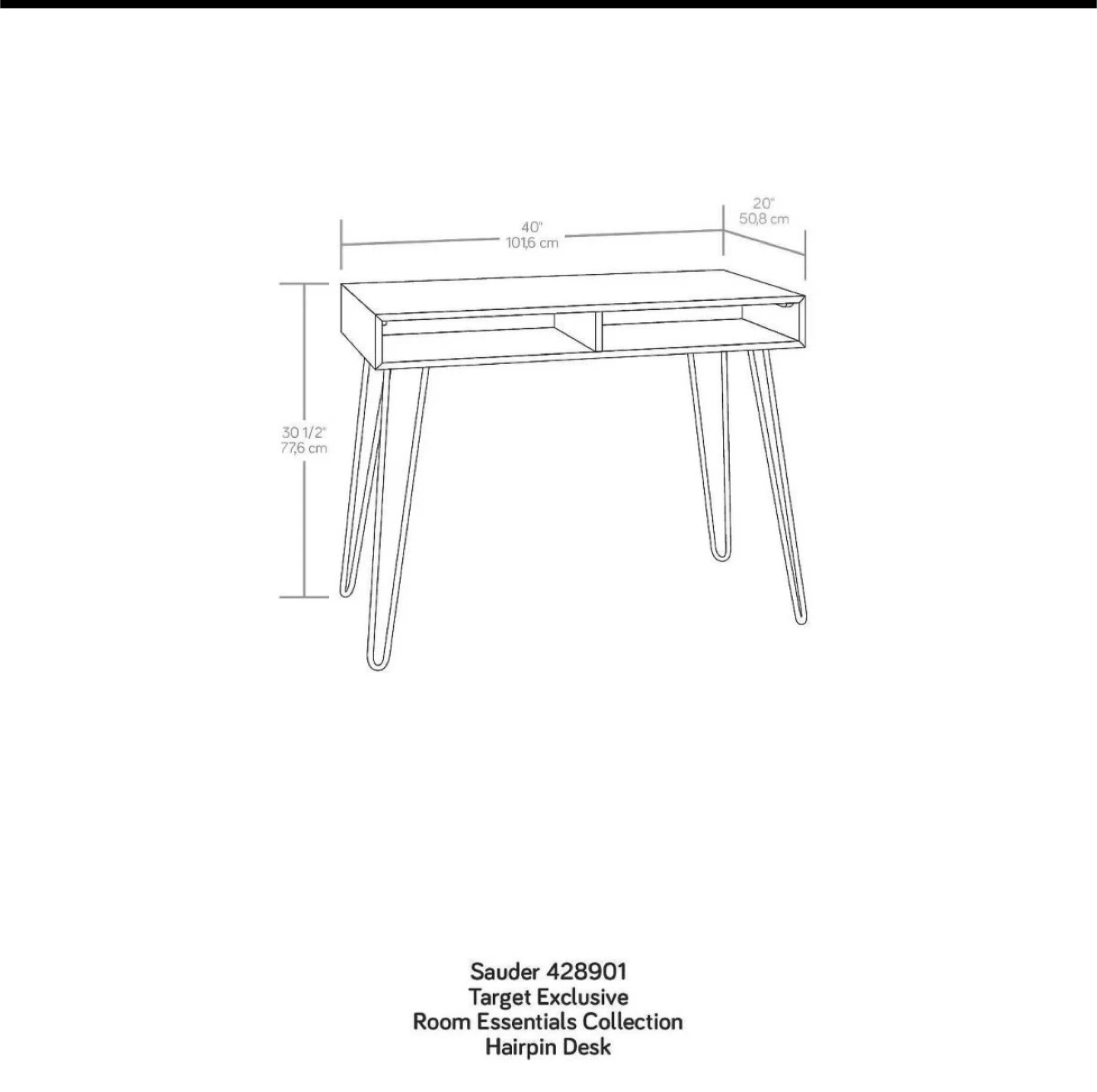 Threshold Hairpin Writing Desk - Espresso - photo 3