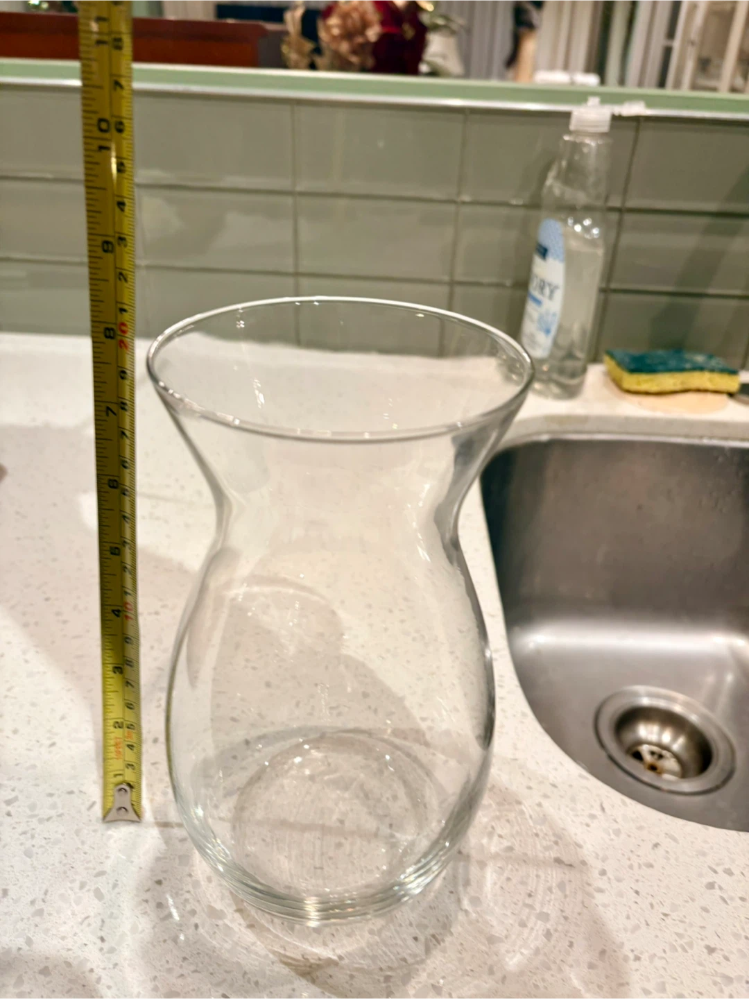 Clear Glass Vase - 10 inches