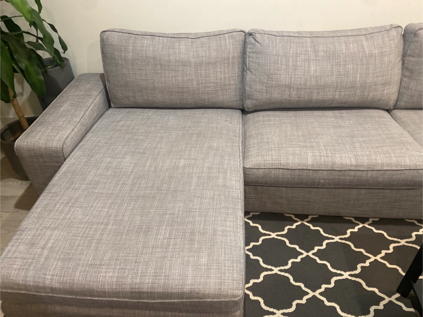Grey Sectional Sofa with Ottoman - photo 3