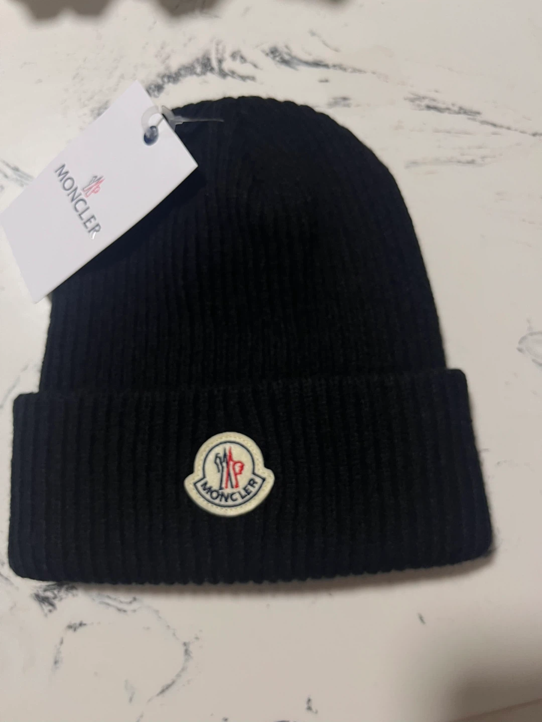 New Moncler Black Knit Beanie