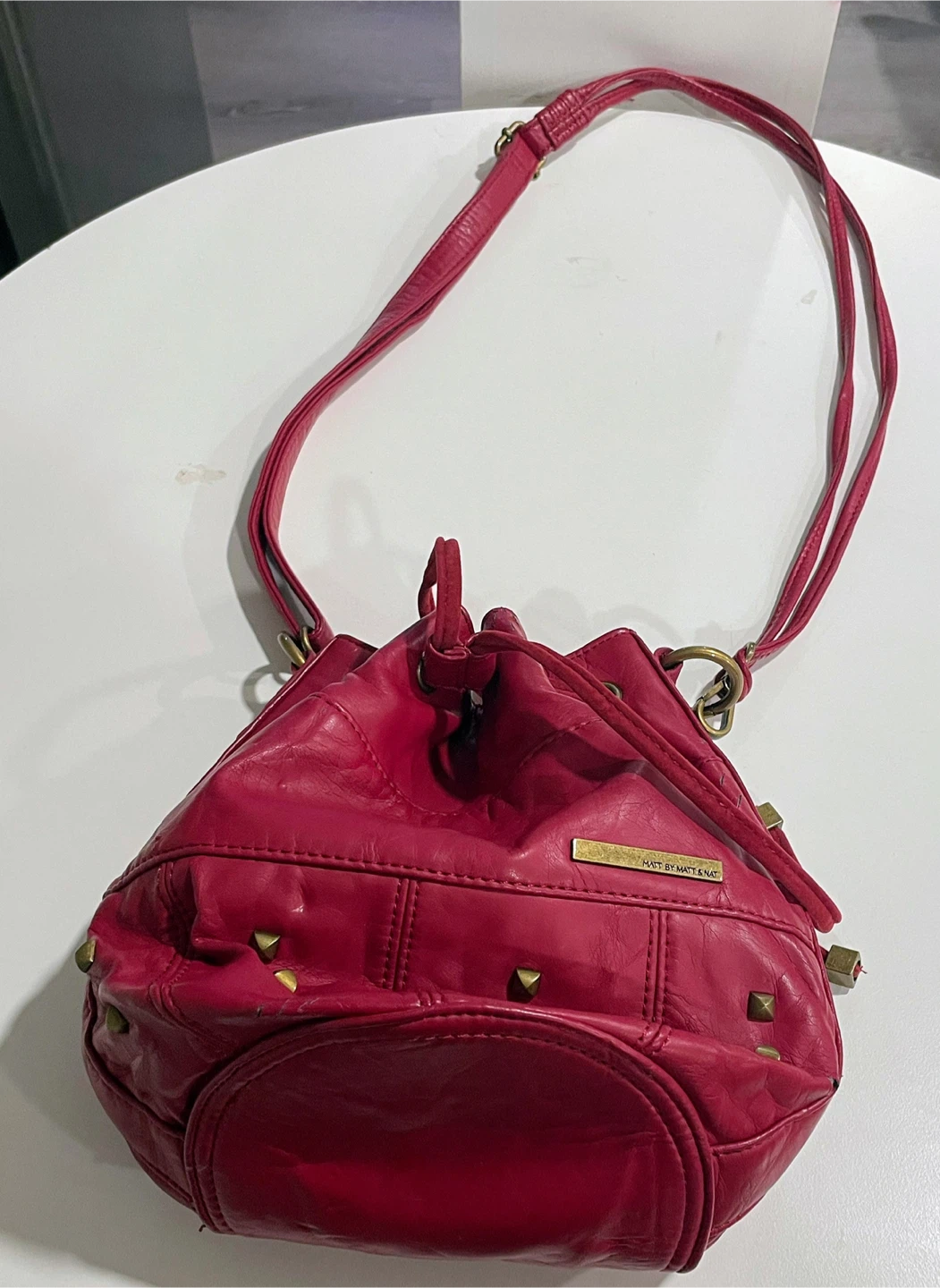 Matt & Nat Red Bucket Bag