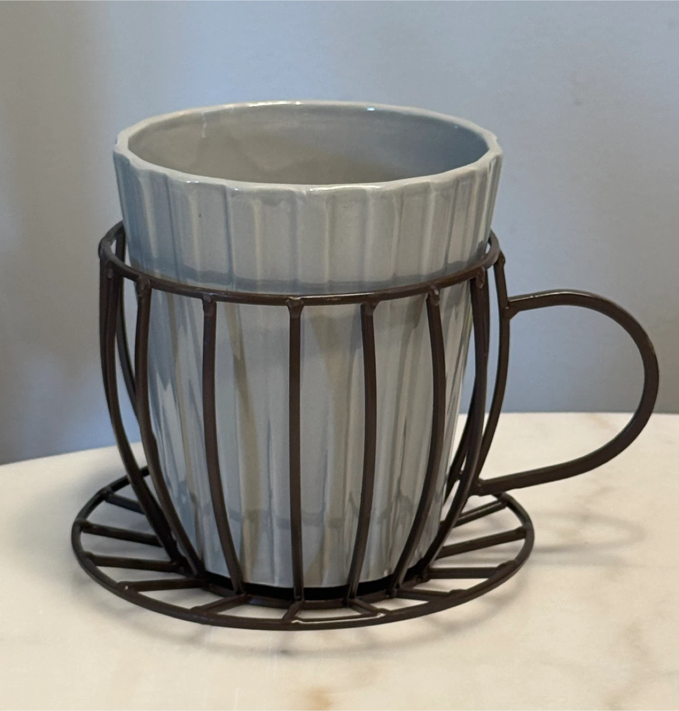 4.5” Coffee Cup Table Top Pot With Holder