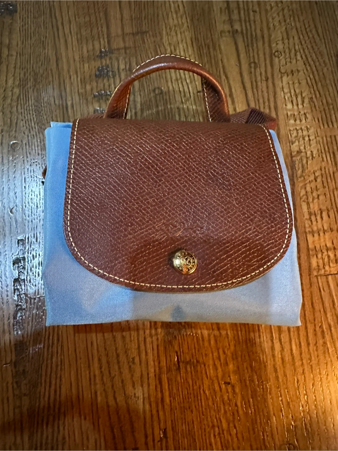 Longchamp Le Pliage Nylon Foldable TRAVEL Backpack light blue - photo 2