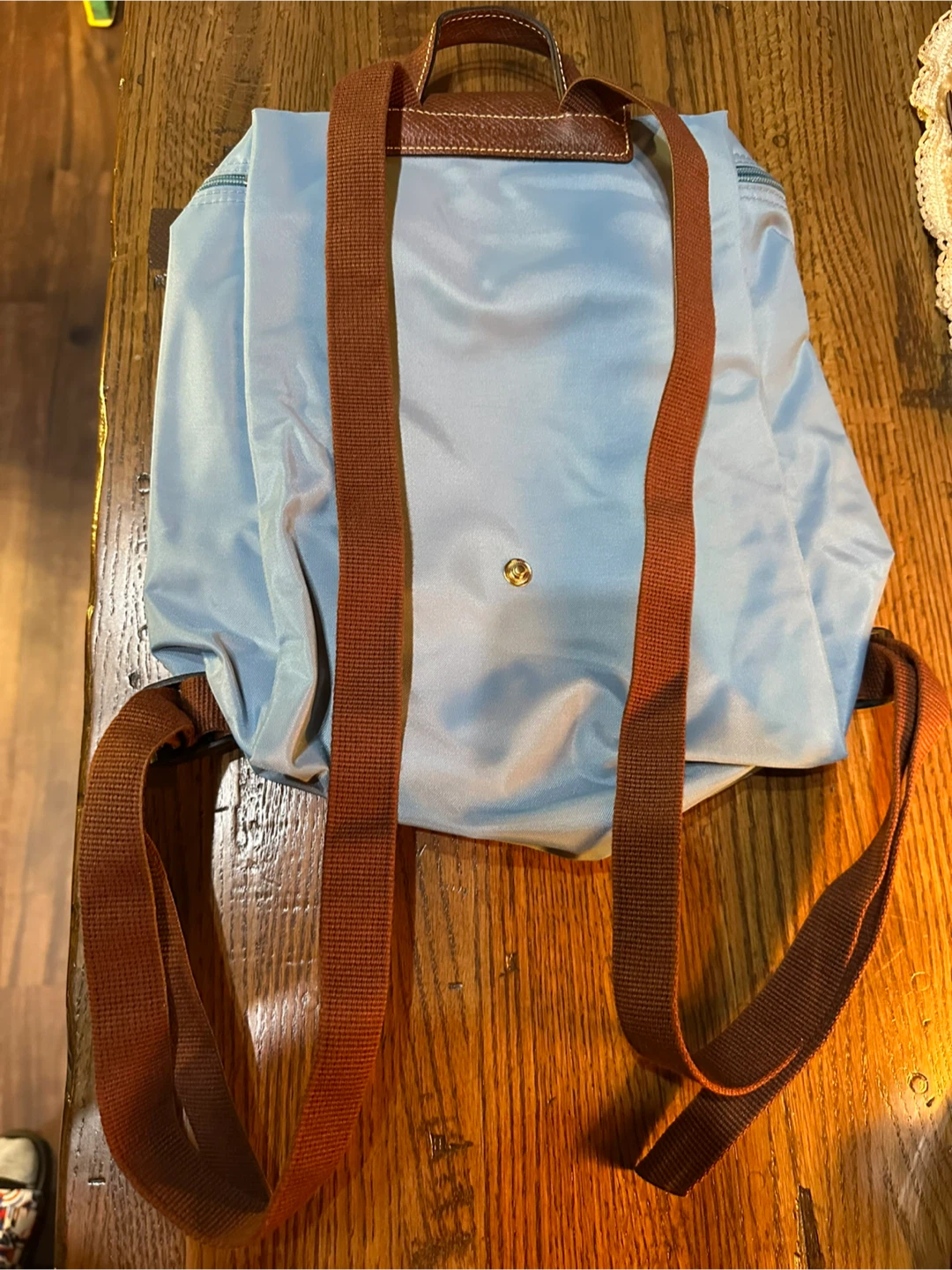 Longchamp Le Pliage Nylon Foldable TRAVEL Backpack light blue - photo 5