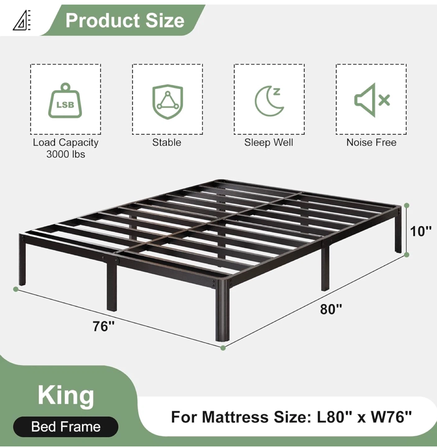 King Size Bed Frame - Sturdy & Noise Free! - photo 2