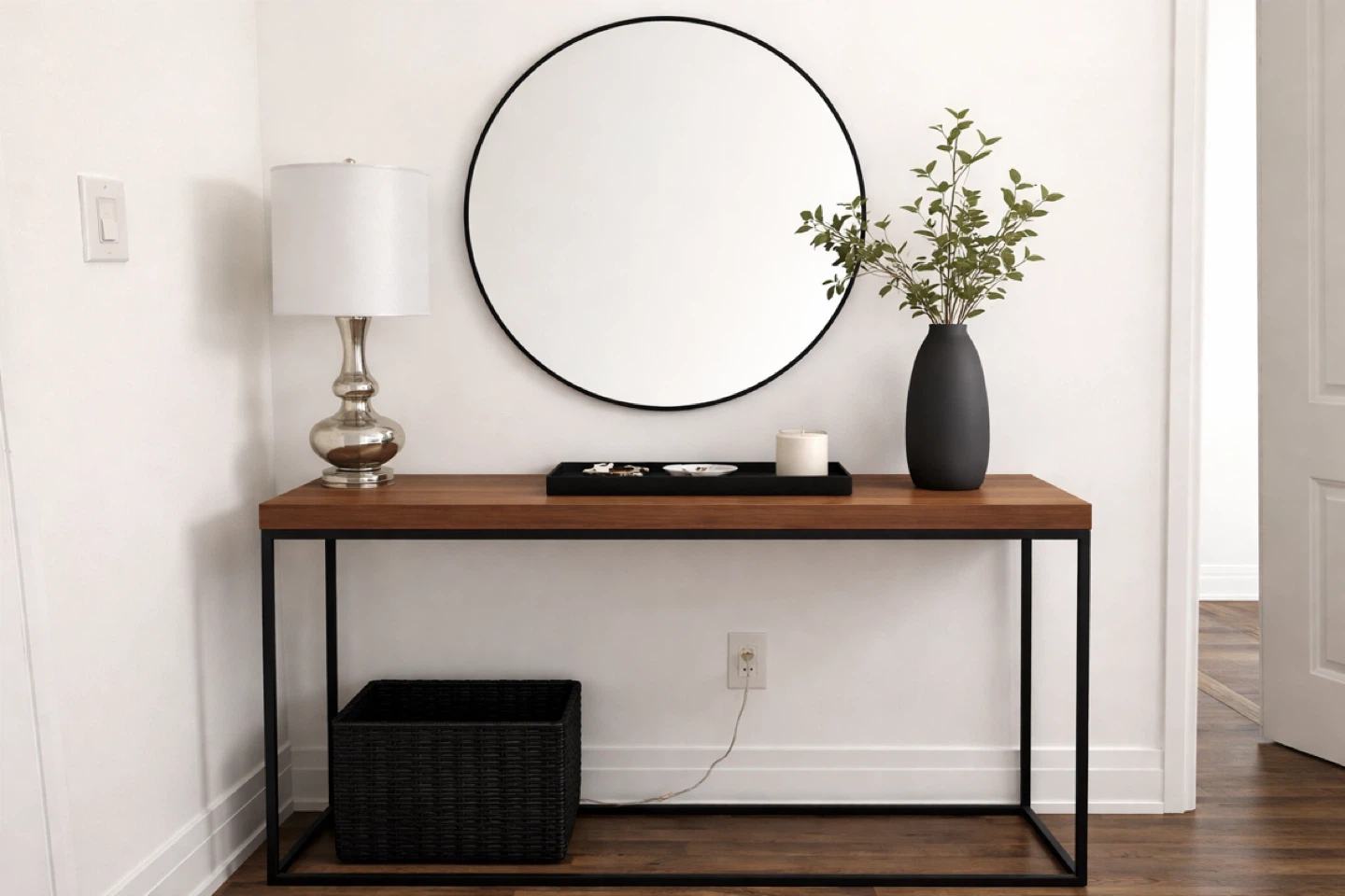 Wood & Metal Console Table - photo 2