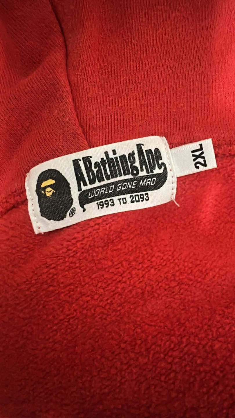 A Bathing Ape (BAPE) Red Hoodie - Size 2XL - photo 3