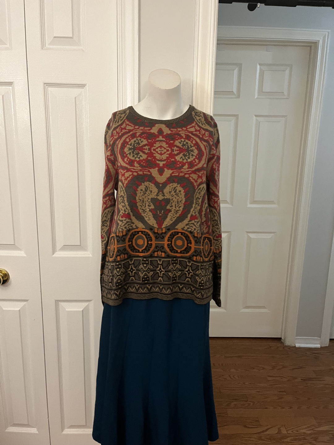 Skovhuus Patterned Knit Top - Size Medium - photo 4