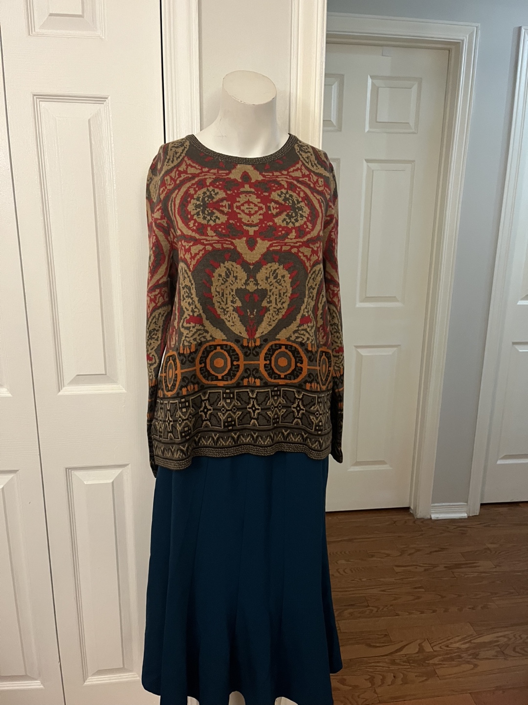 Skovhuus Patterned Knit Top - Size Medium - photo 2