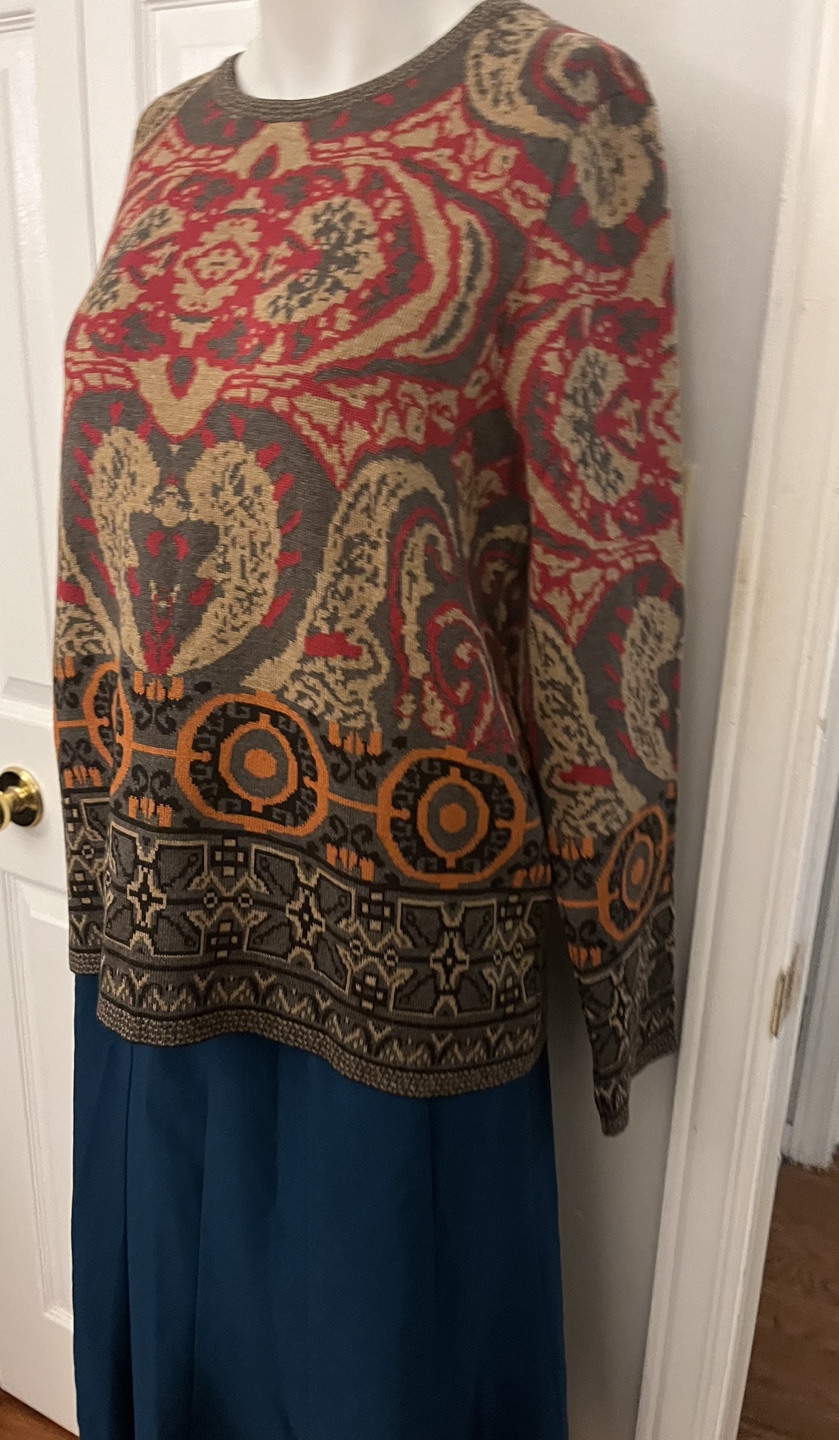 Skovhuus Patterned Knit Top - Size Medium - photo 5
