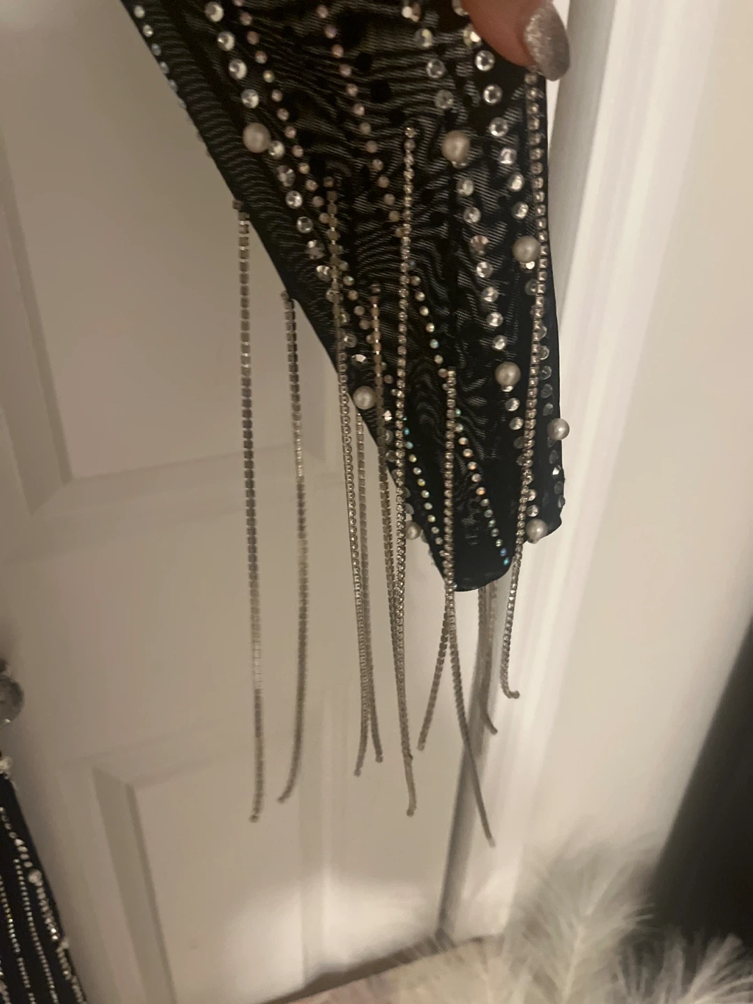 Black Beaded Long Sleeve Dress - photo 4