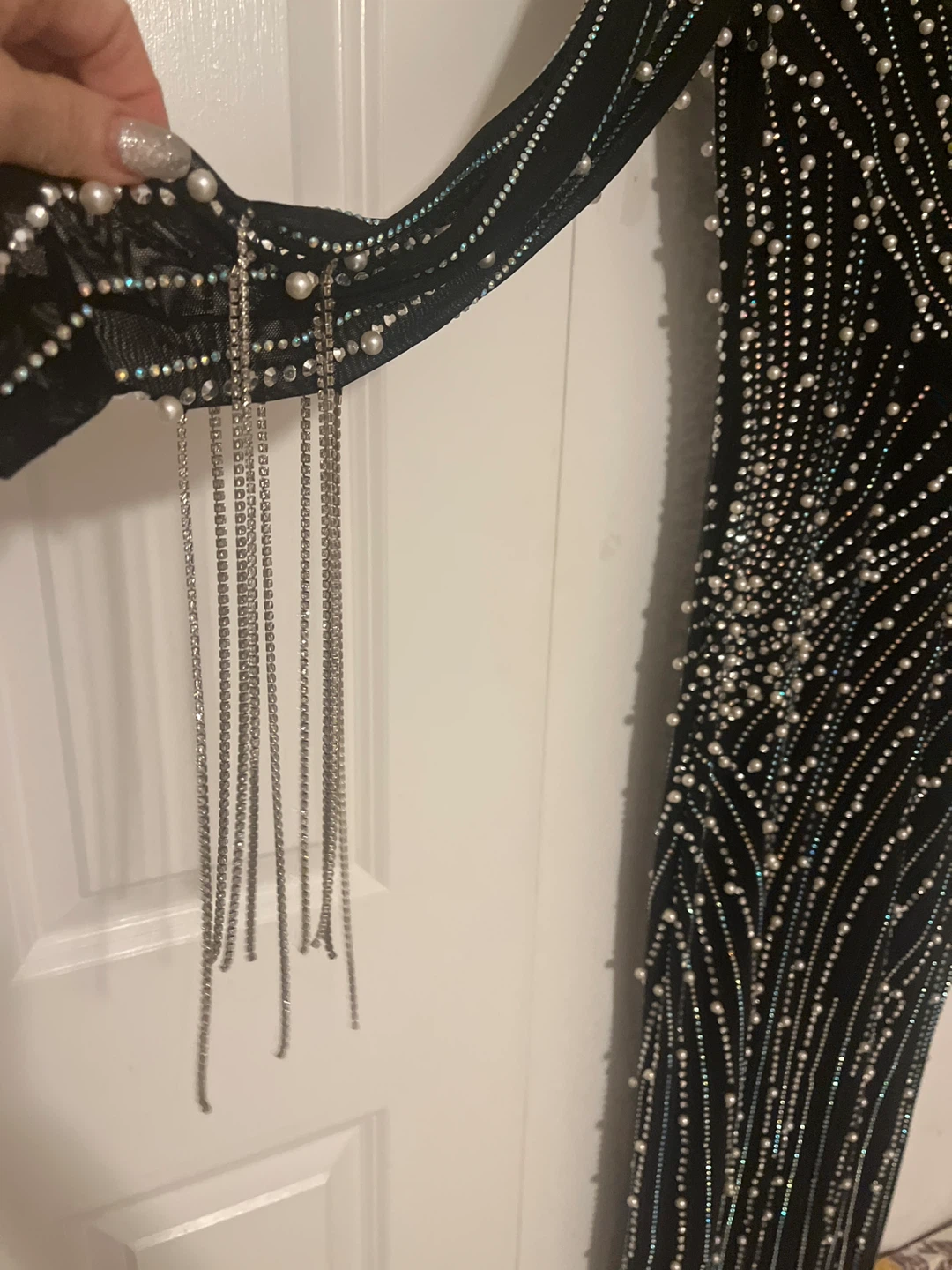 Black Beaded Long Sleeve Dress - photo 2
