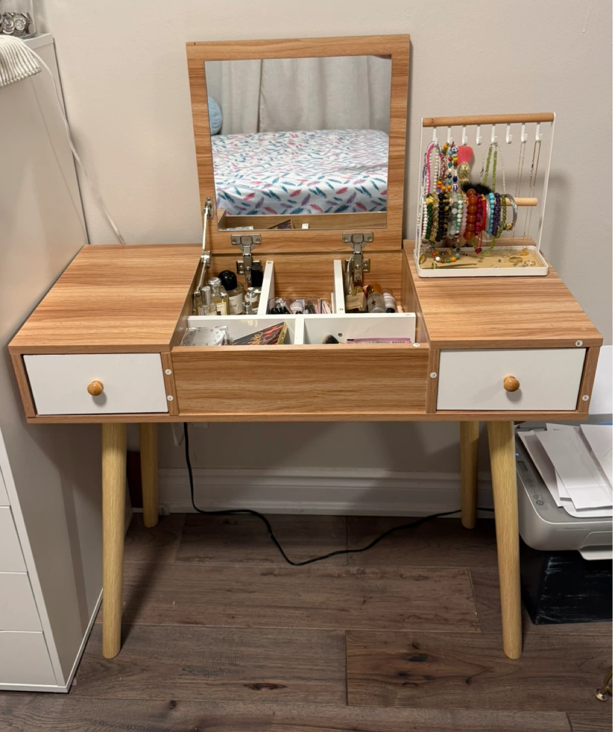 Vanity Table with Mirror & Drawers 🧡