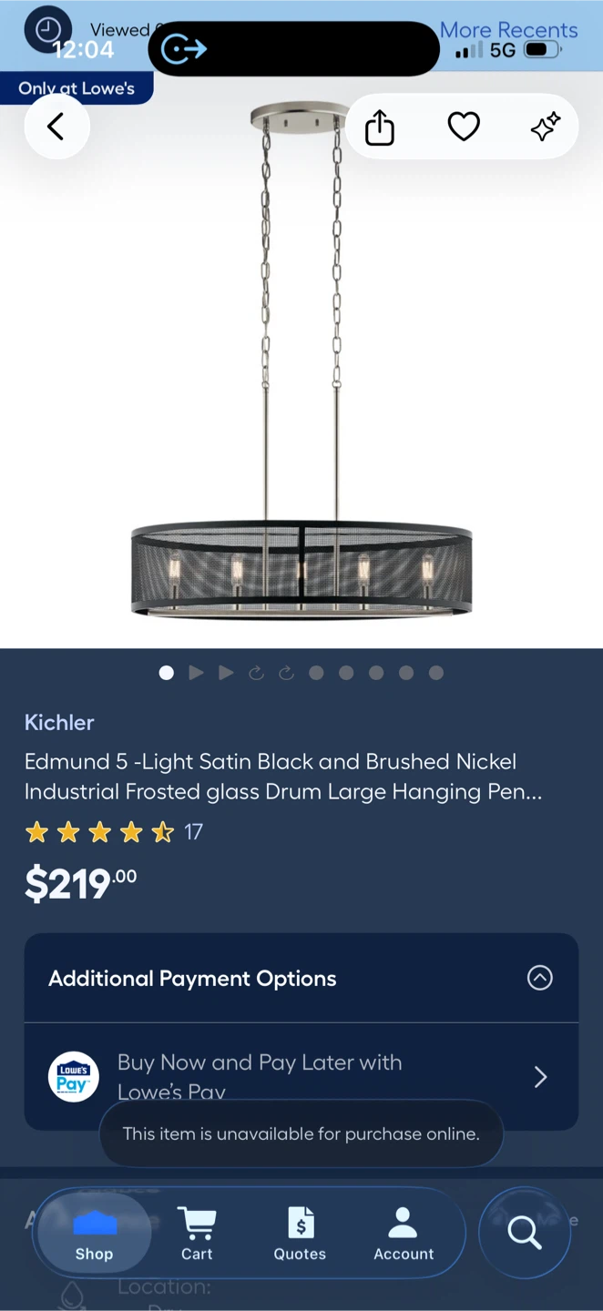 Kichler Edmund 5-Light Oval Pendant - New in Box