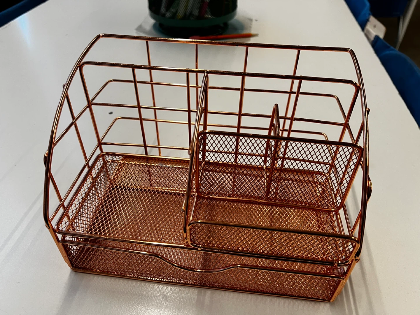 Rose Gold Wire Desk Organizer