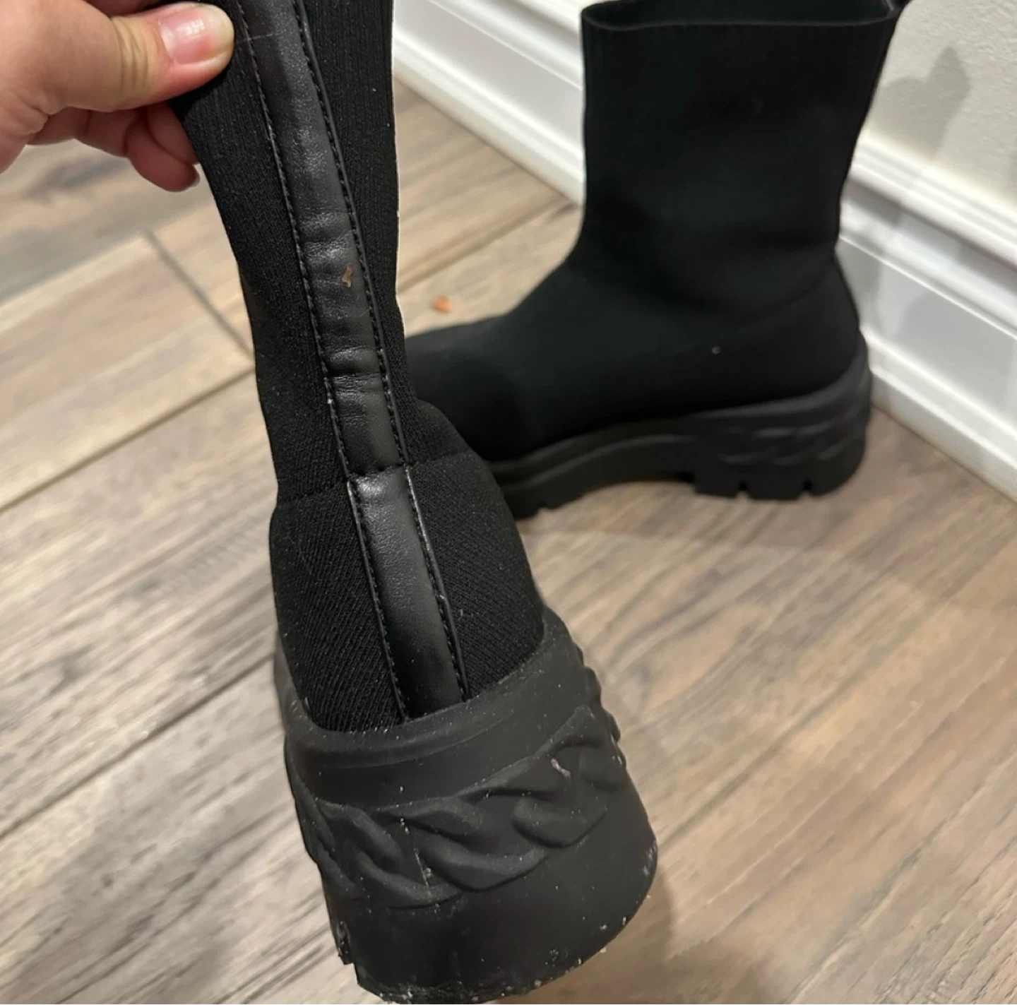 Aldo Black Sock Boots - Size 6.5 🧡 - photo 4
