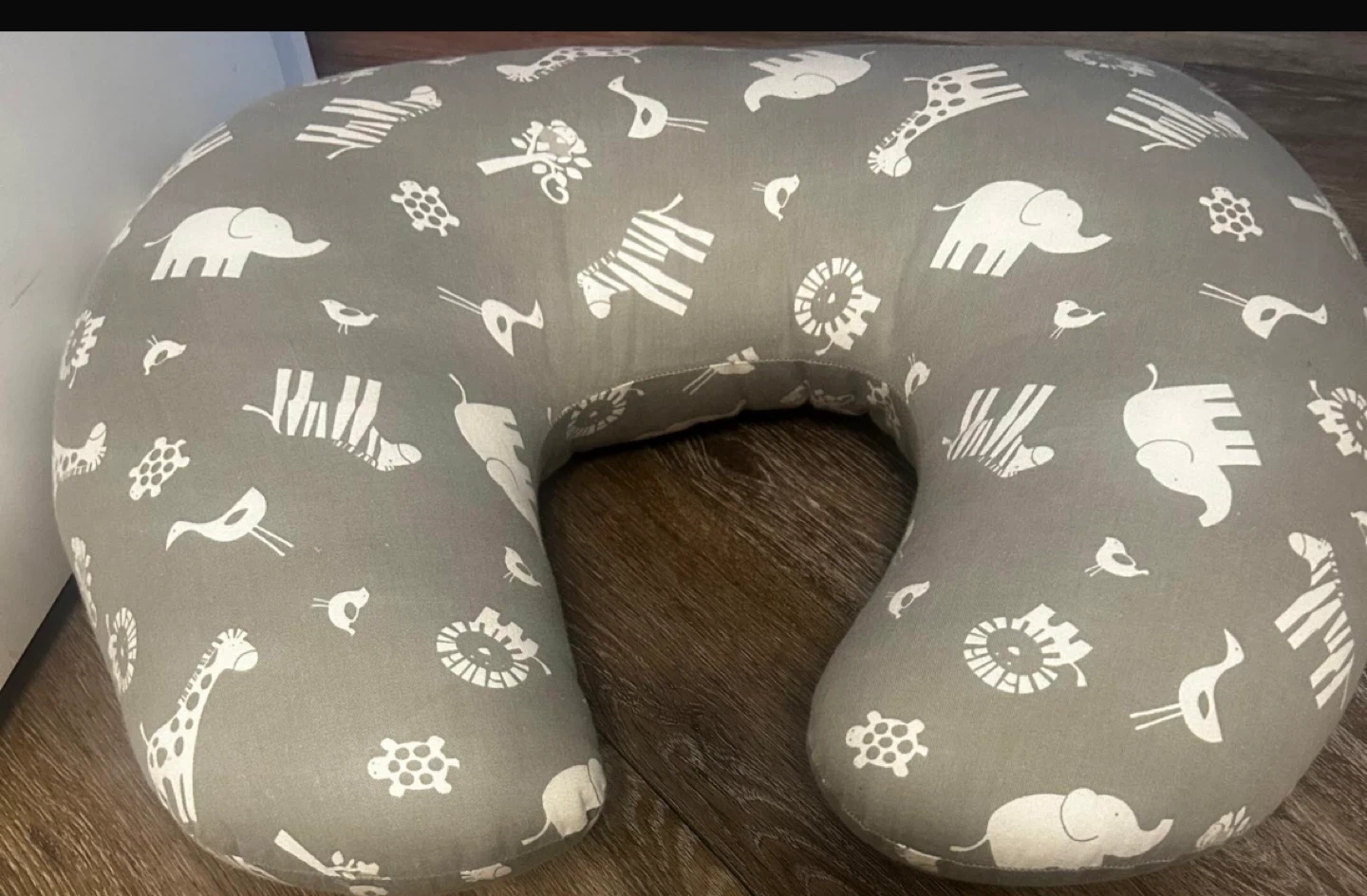 Grey & White Animal Print Nursing Pillow