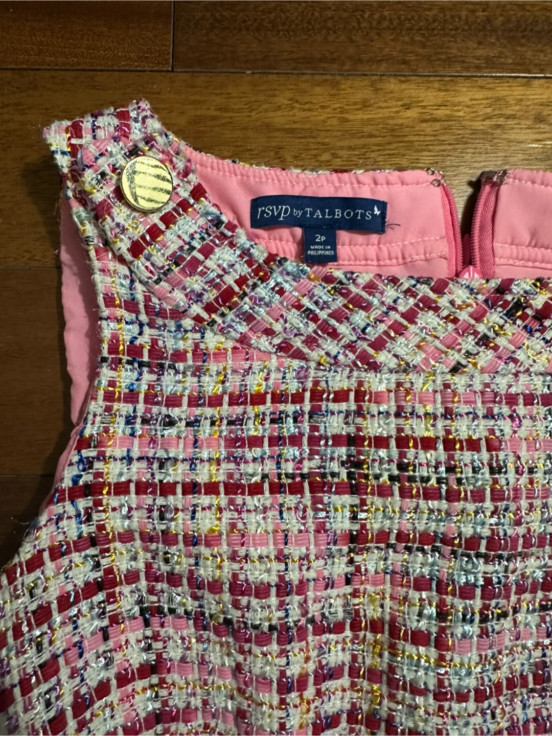 RSVP by Talbots Pink Tweed Dress Size 2P - photo 2