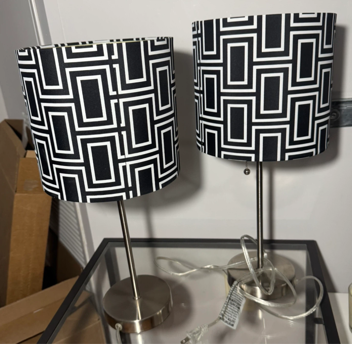 Set of 2 Patterned Table Lamps