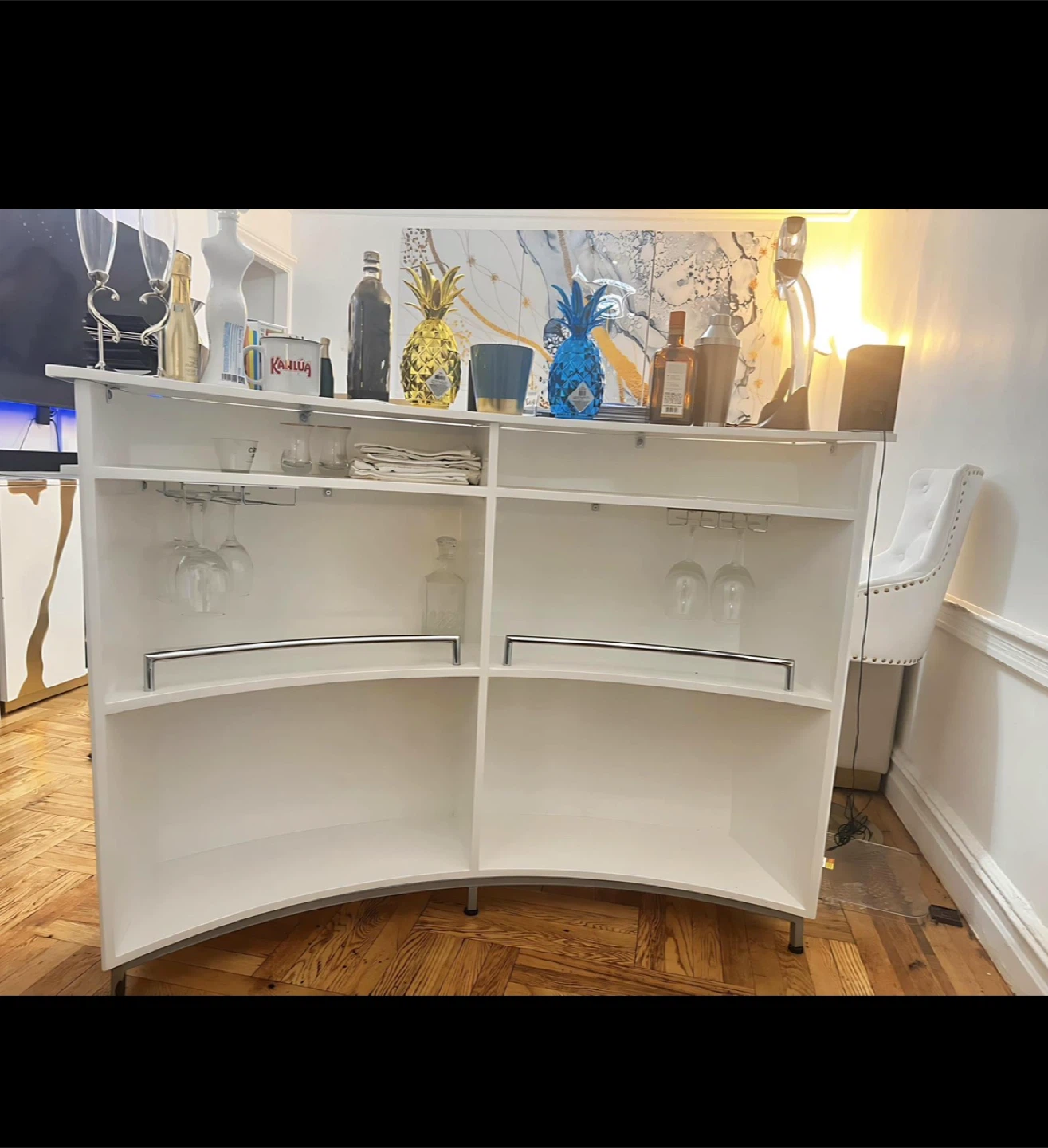 Modern White Bar with Storage - photo 2