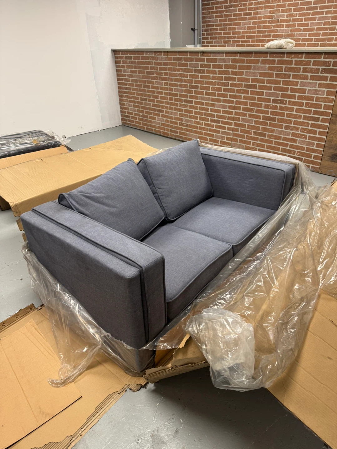 Grey Loveseat Sofa - Brand New in Box