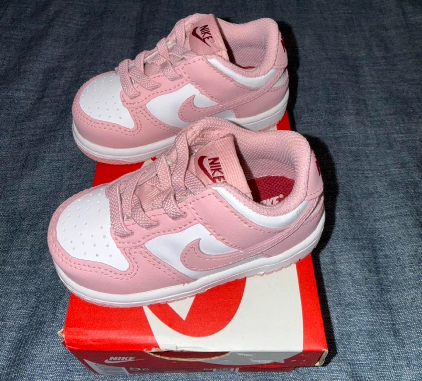 Nike Dunk Low (TD) Pink/White Size 5C