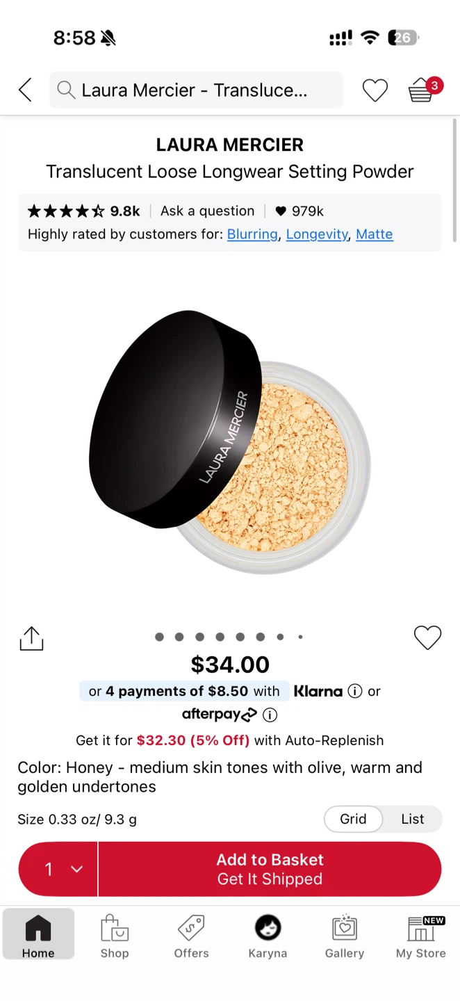 Laura Mercier Translucent Loose Setting Powder - Honey