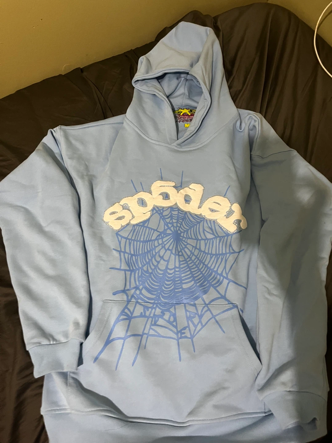 Sp5der Hoodie - Light Blue no tried