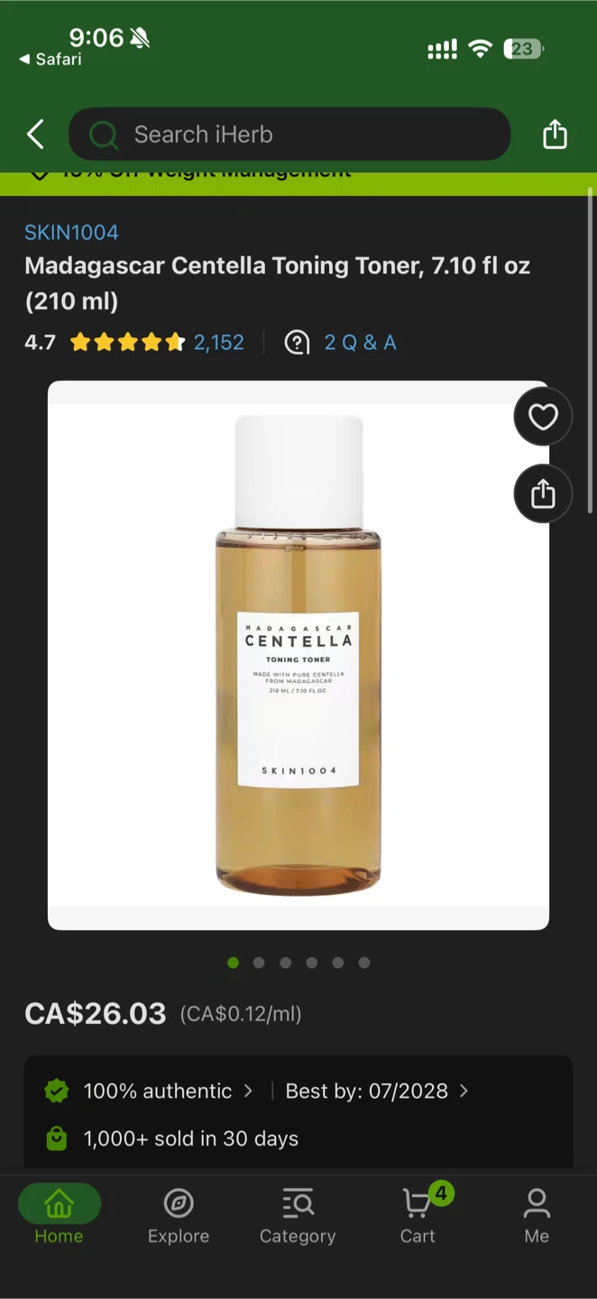 SKIN1004 Madagascar Centella Toning Toner 210ml