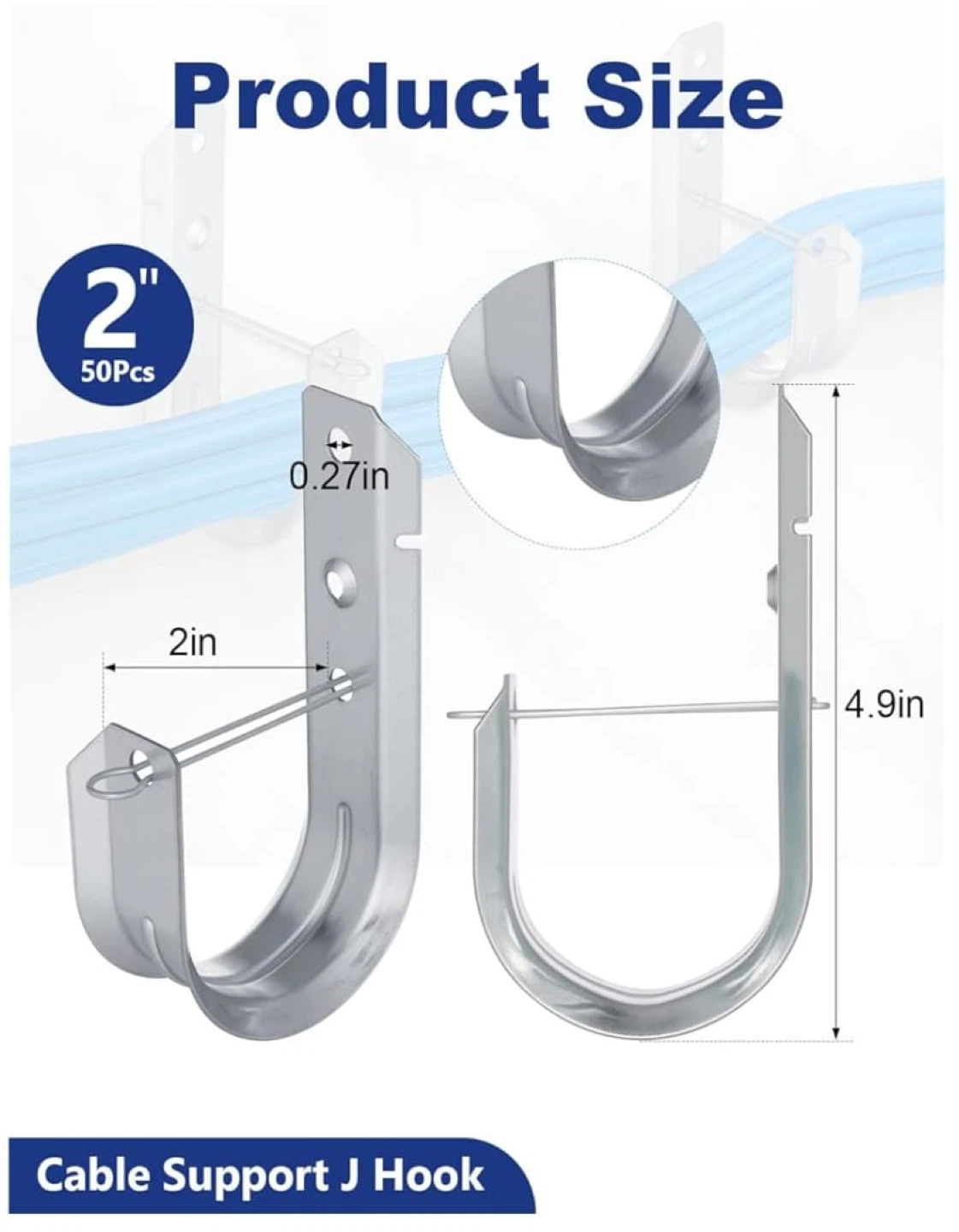 Cable Support J Hook - 50 Pieces - photo 2