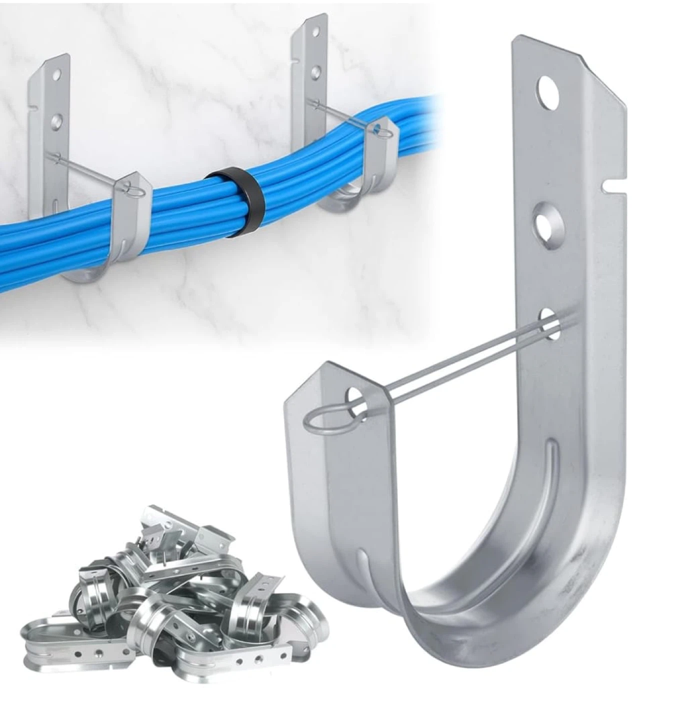Cable Support J Hook - 50 Pieces