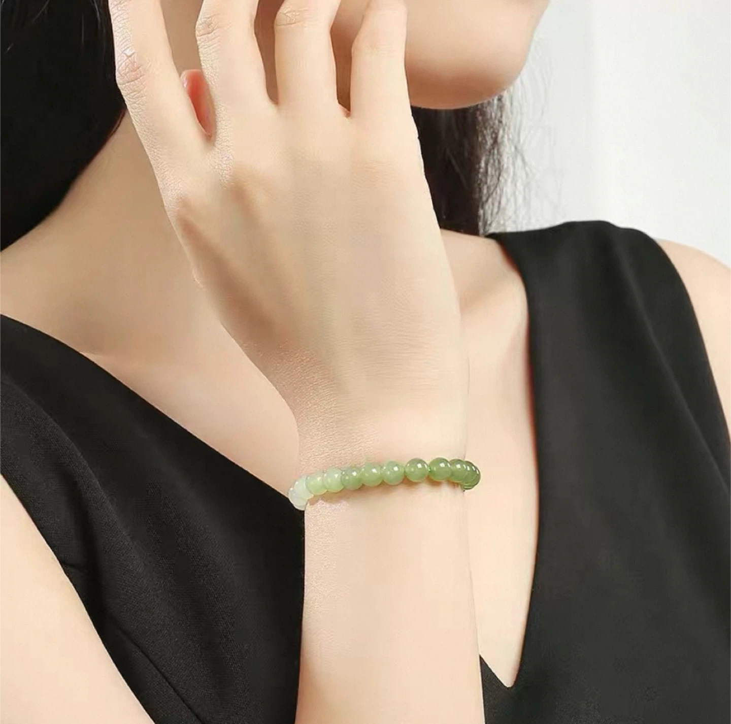 Green Jade Beaded Bracelet - photo 3