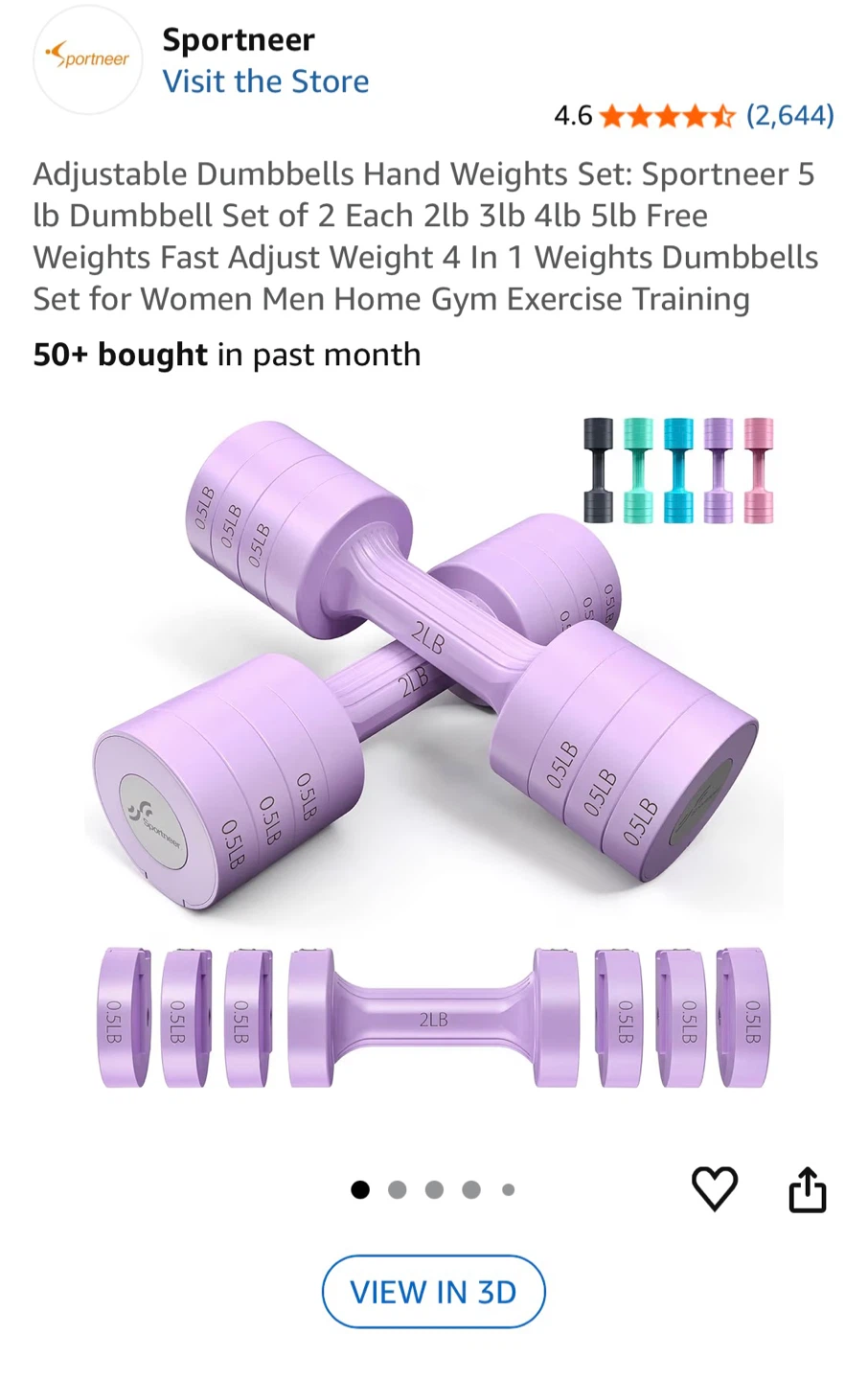 Adjustable Dumbbells - 5 lb Set - photo 2
