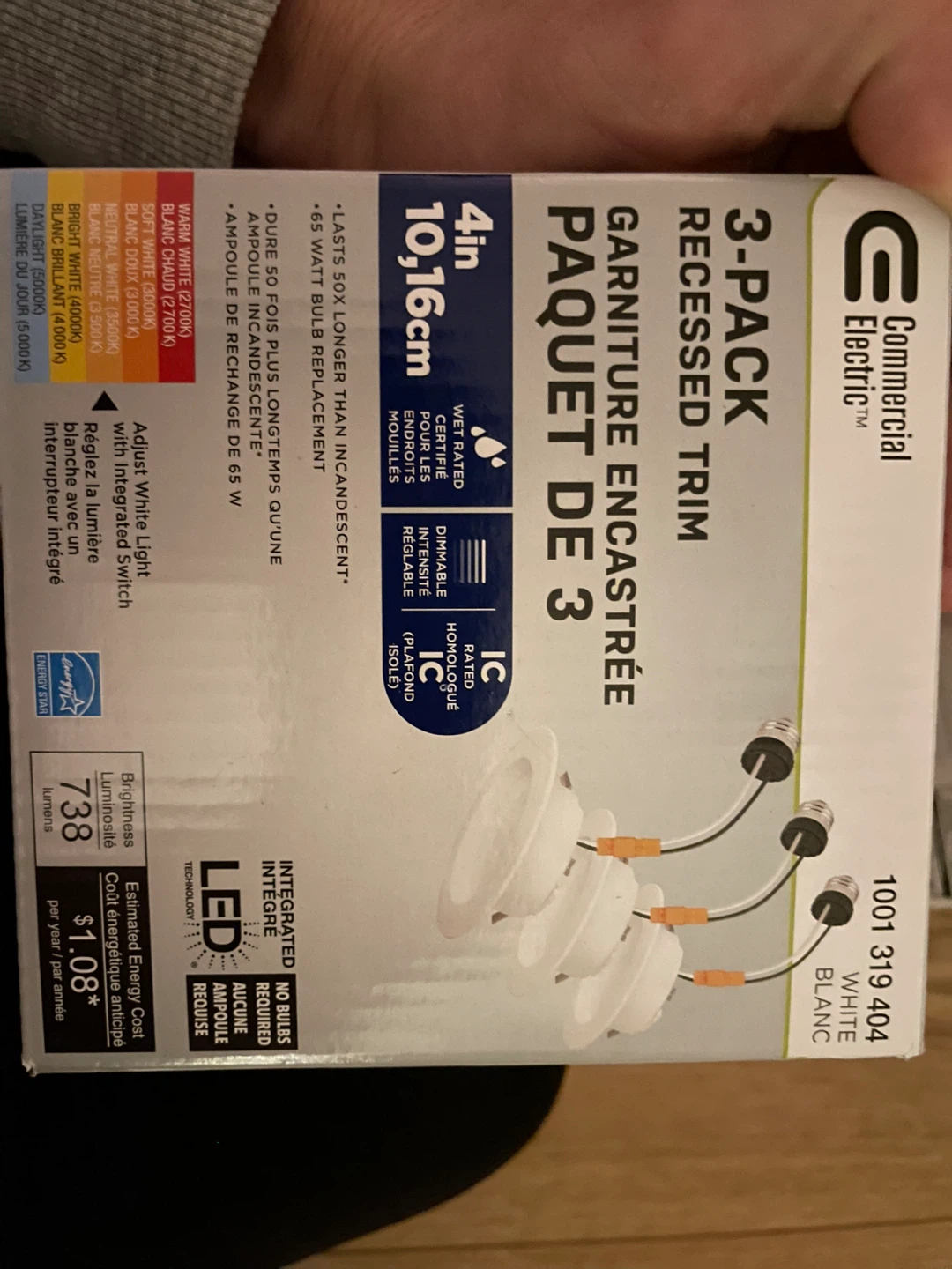 Commercial Electric 4-in Recessed Trim 3-Pack - White - photo 3